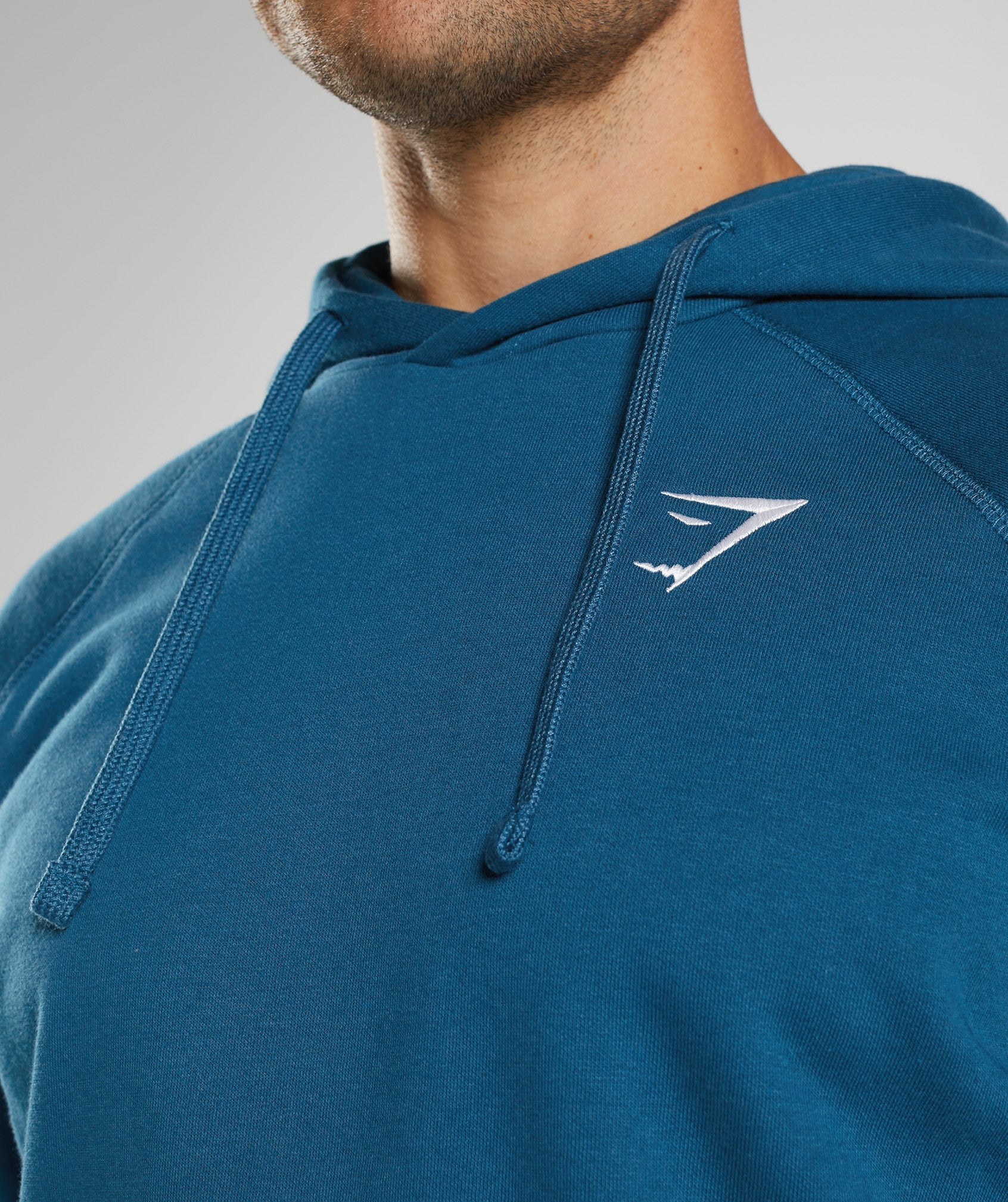 Blue Men's Gymshark Crest Hoodie | ZMABWE-548