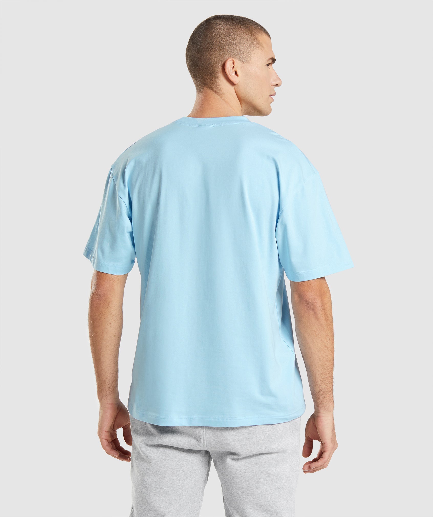 Blue Men's Gymshark Essential Oversized T Shirts | TWXUYQ-019