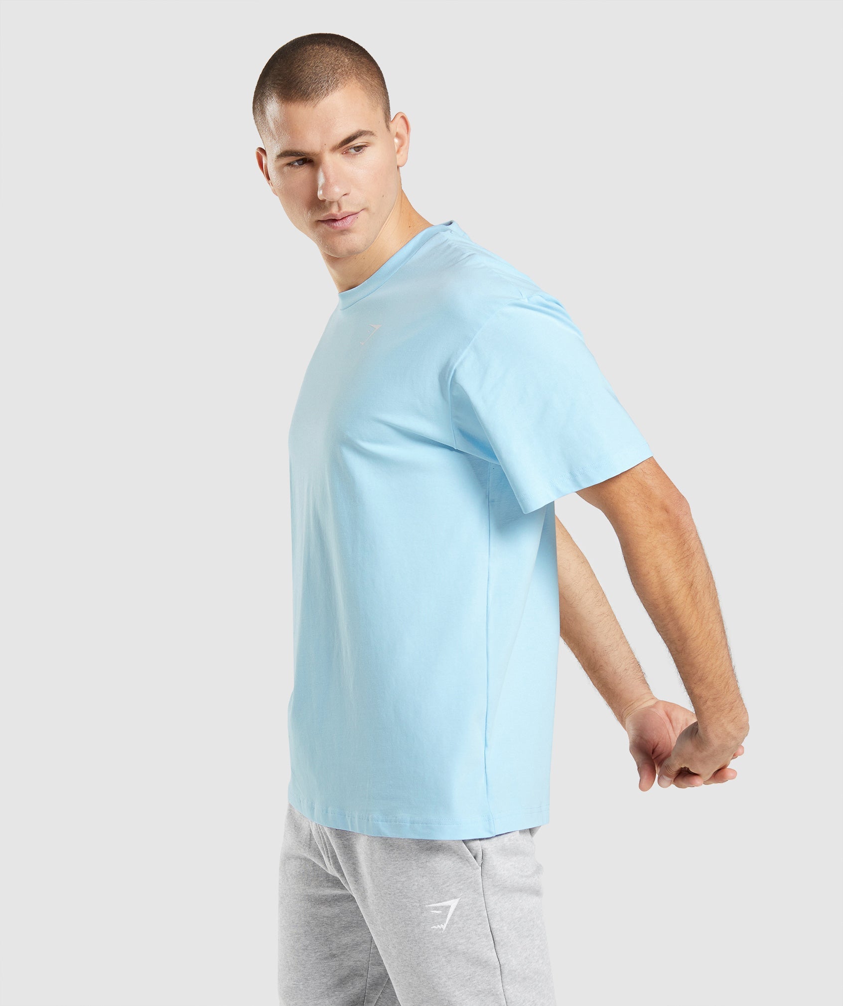 Blue Men's Gymshark Essential Oversized T Shirts | TWXUYQ-019