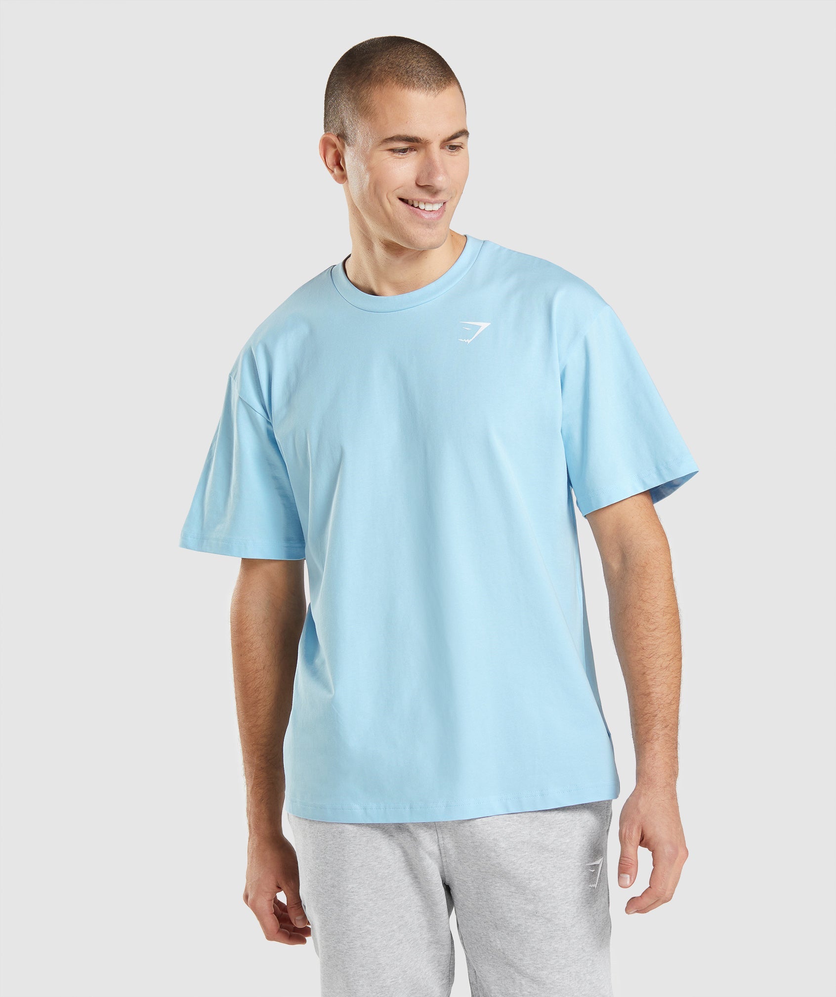 Blue Men\'s Gymshark Essential Oversized T Shirts | TWXUYQ-019