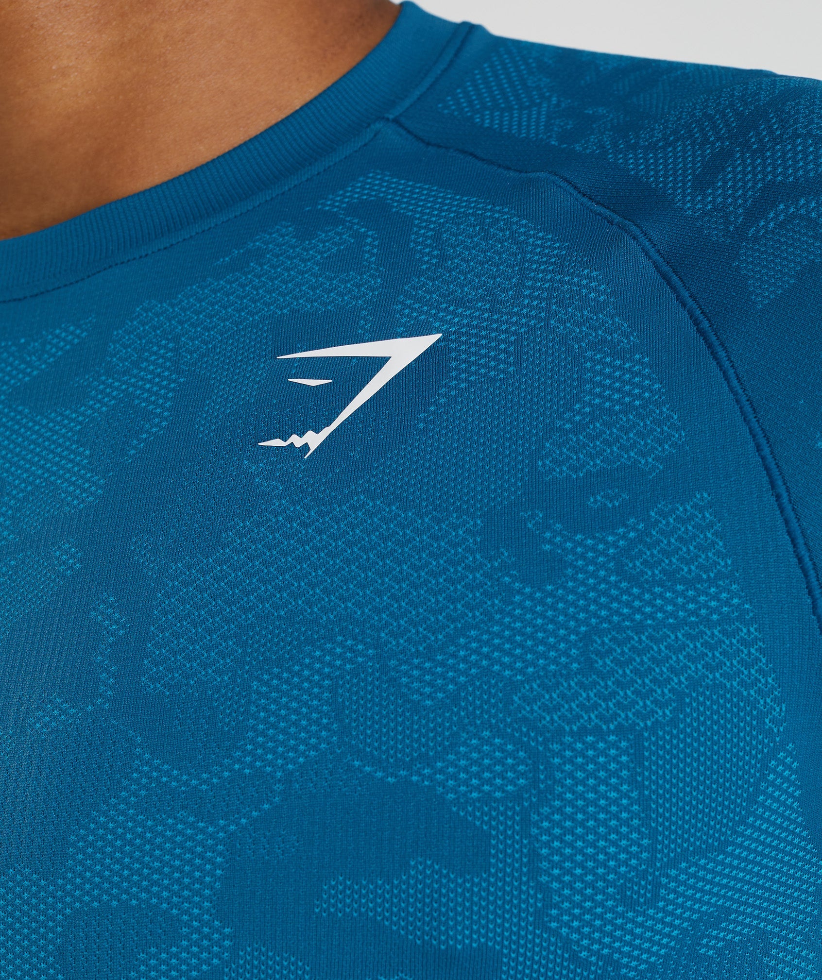 Blue Men's Gymshark Geo Seamless T Shirts | SHRVTB-743