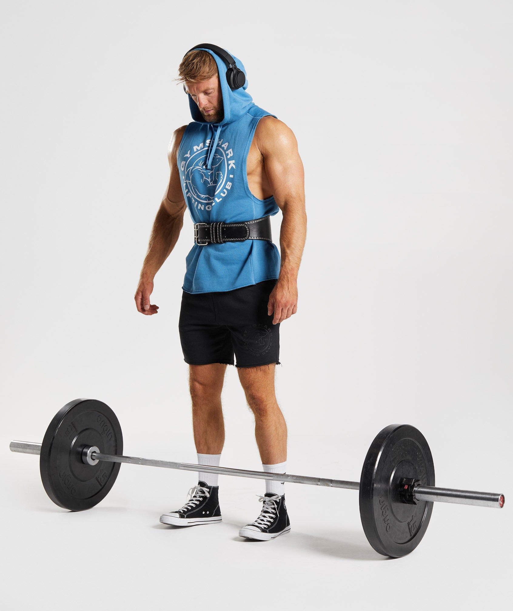 Blue Men's Gymshark Legacy Drop Arm Hoodie | RMQOPW-763