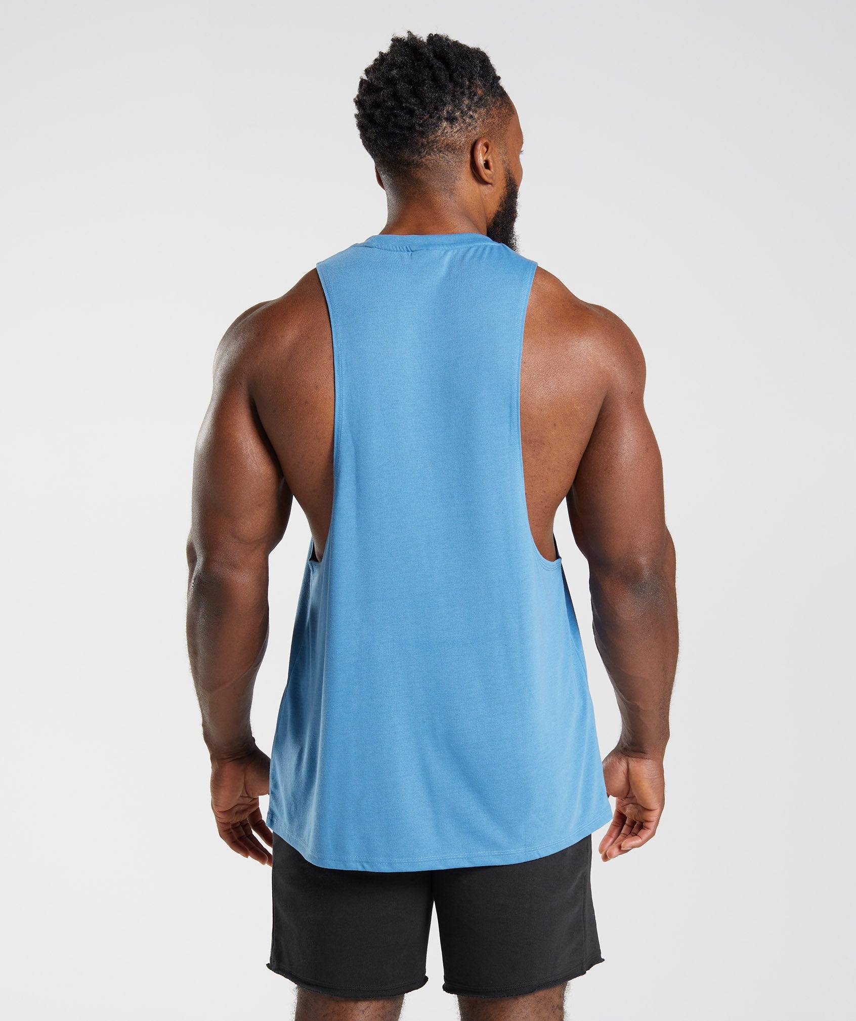 Blue Men's Gymshark Legacy Drop Arm Tanks | RGJYNK-158