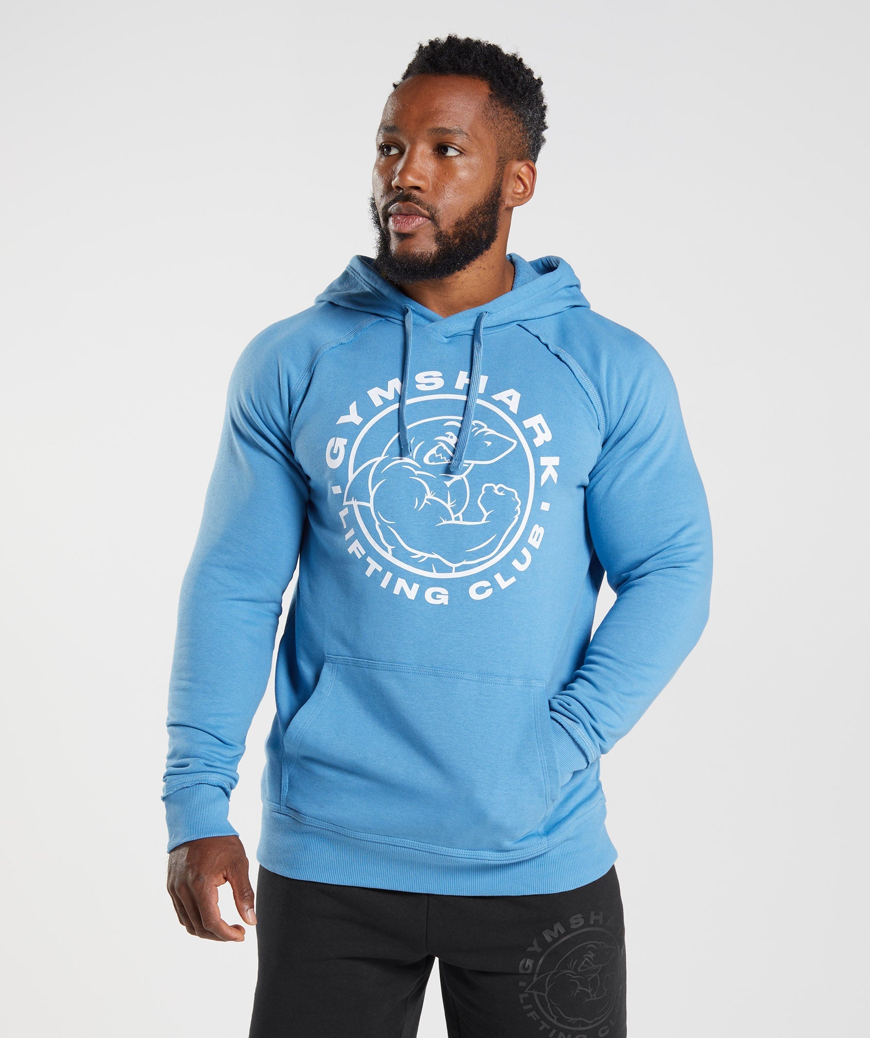 Blue Men\'s Gymshark Legacy Hoodie | JEPYWS-390