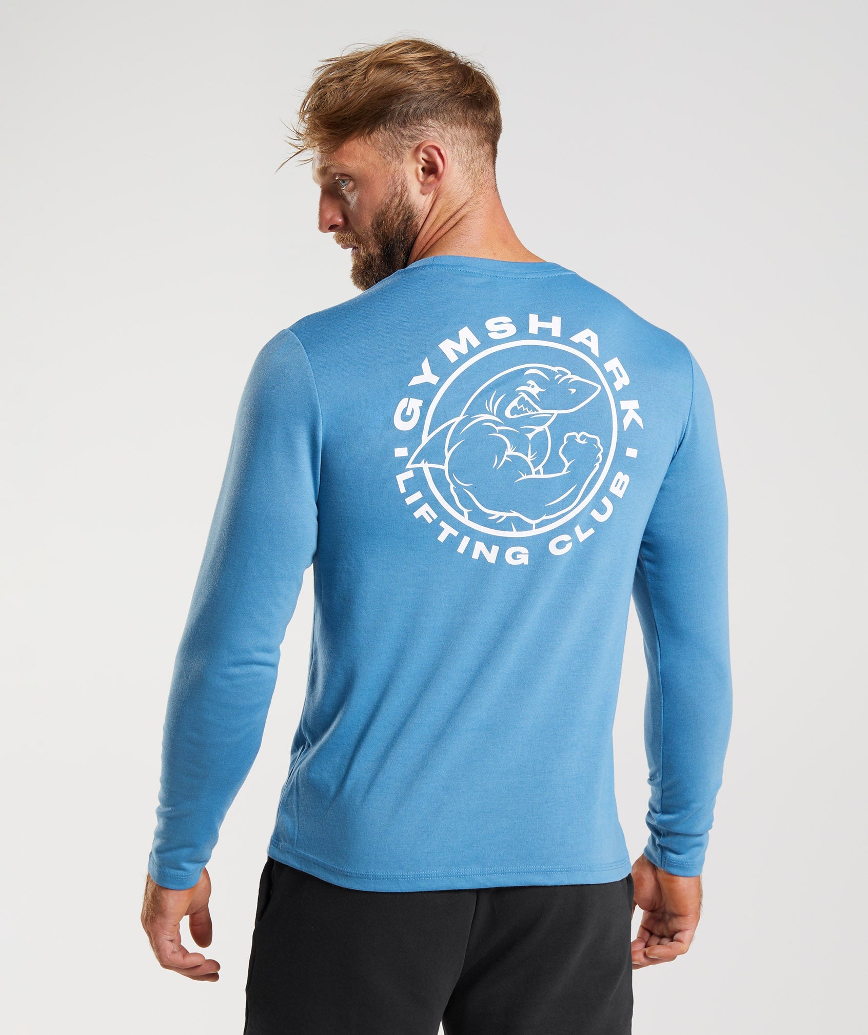 Blue Men's Gymshark Legacy Long Sleeve T Shirts | BROZIH-189