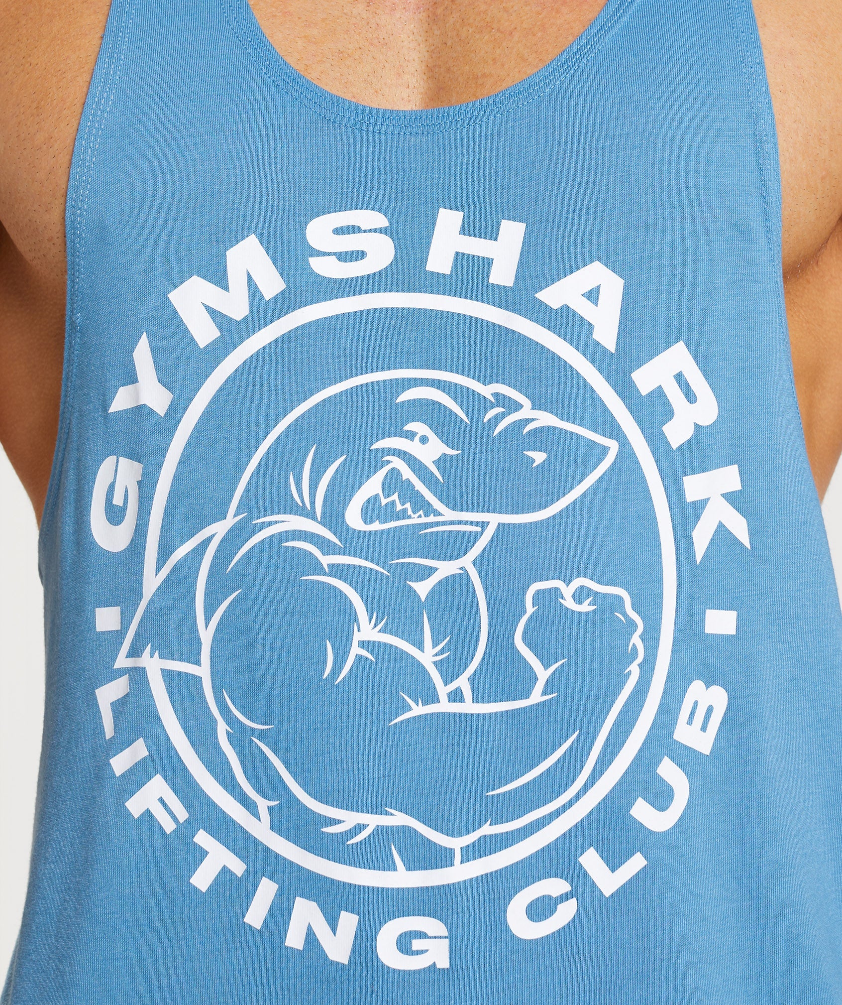 Blue Men's Gymshark Legacy Stringer Vest | JNUSHT-746