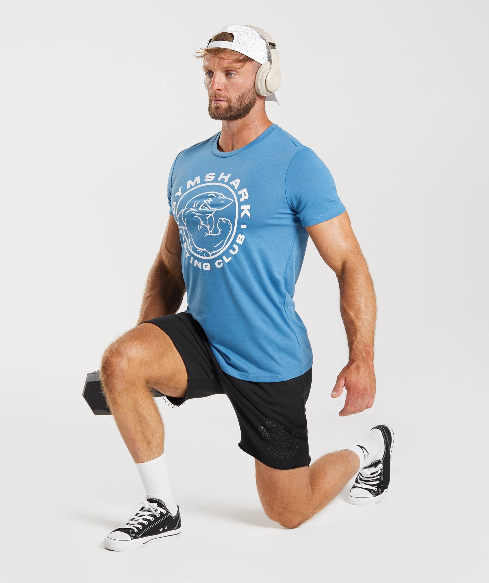 Blue Men's Gymshark Legacy T Shirts | DNSLVA-635