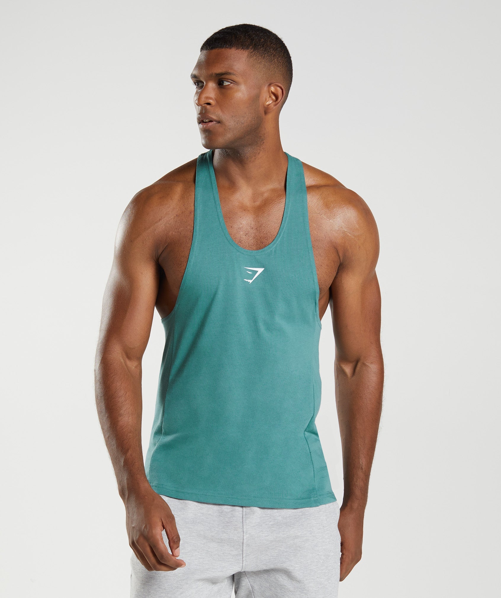 Blue Men\'s Gymshark React Stringer Vest | EGNCFR-360