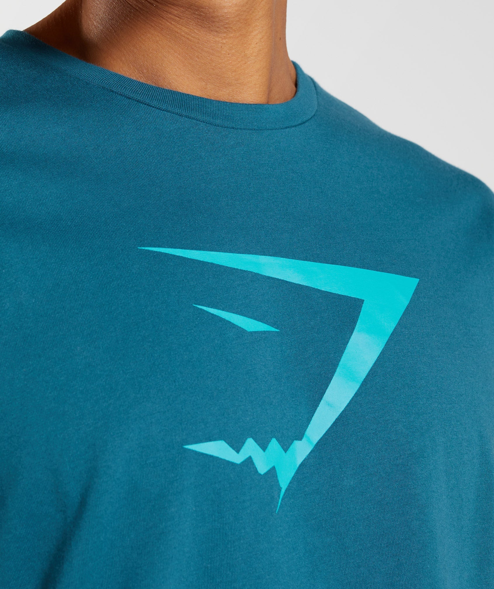 Blue Men's Gymshark Sharkhead Infill T Shirts | RNMQUJ-215