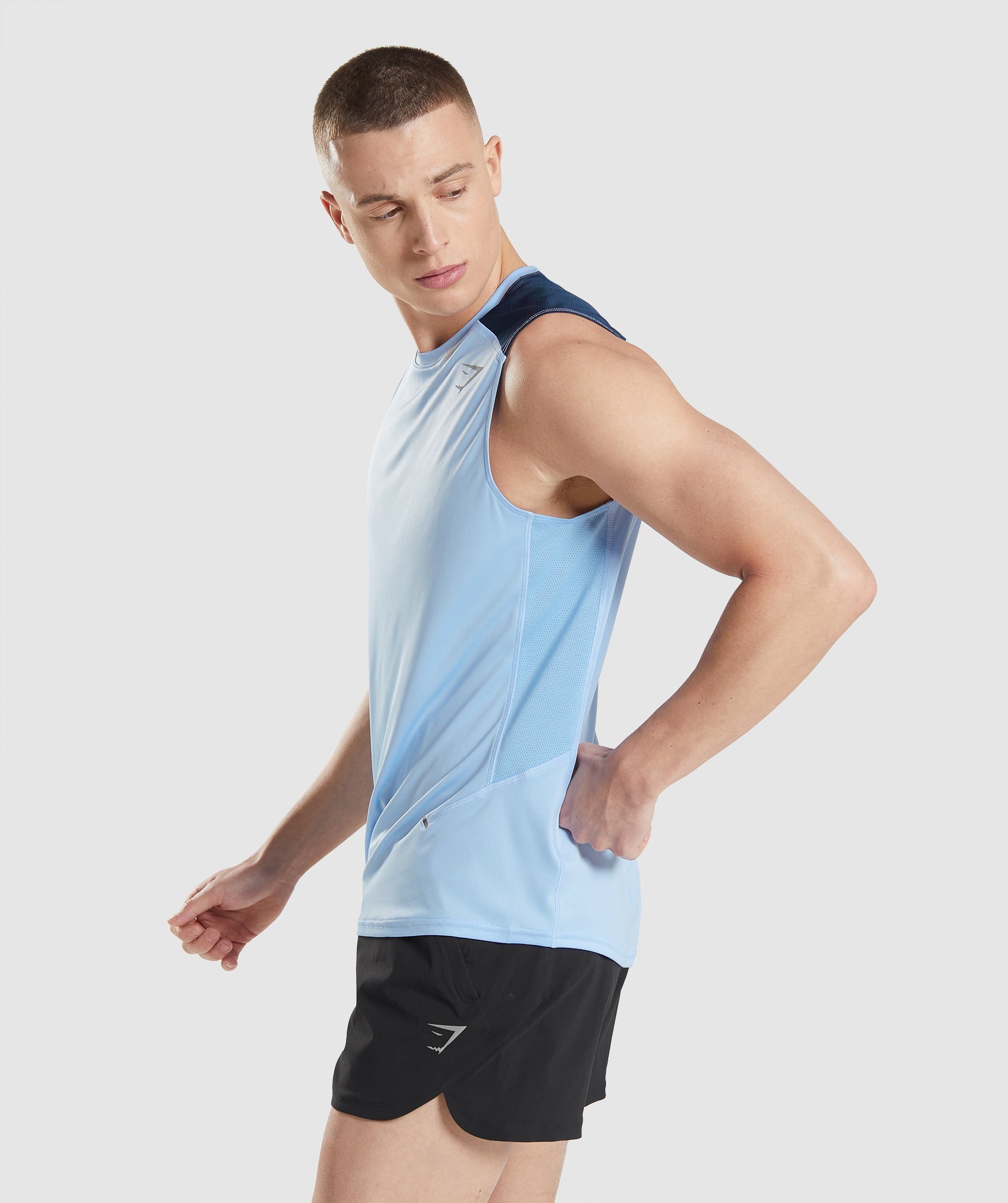 Blue Men's Gymshark Speed Evolve Tanks | RITOFC-146