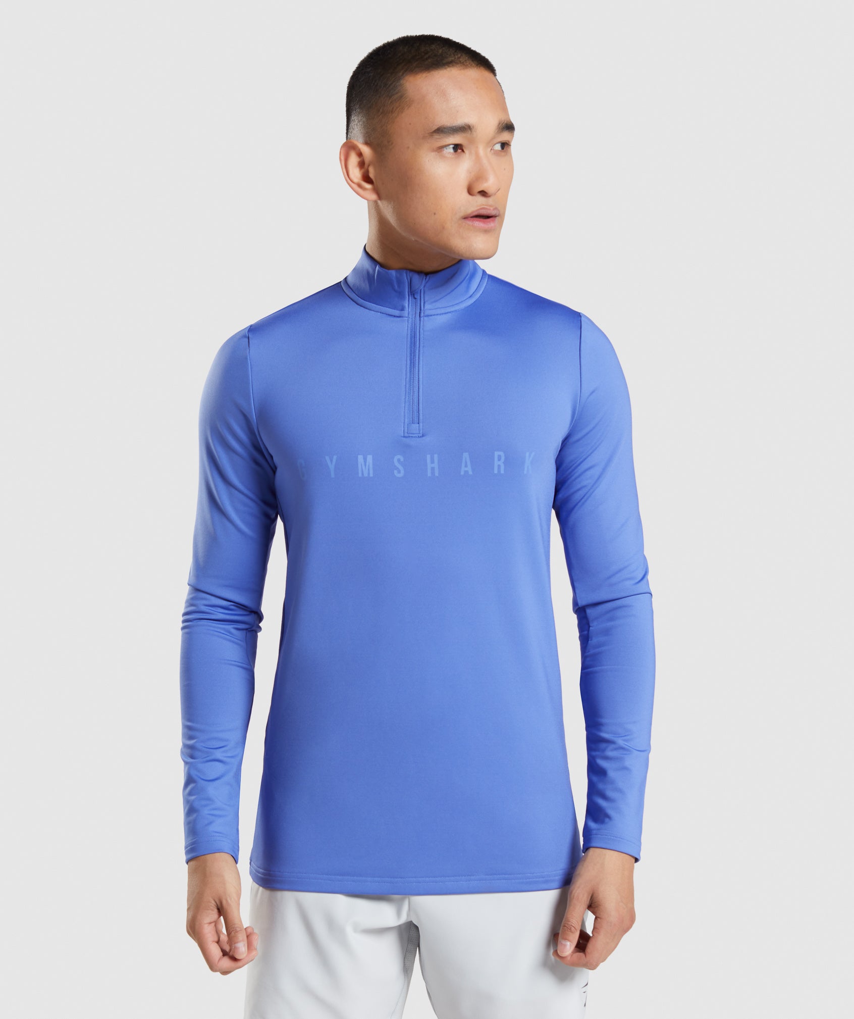 Blue Men\'s Gymshark Sport Stripe 1/4 Zip Tops | NSFCPW-129