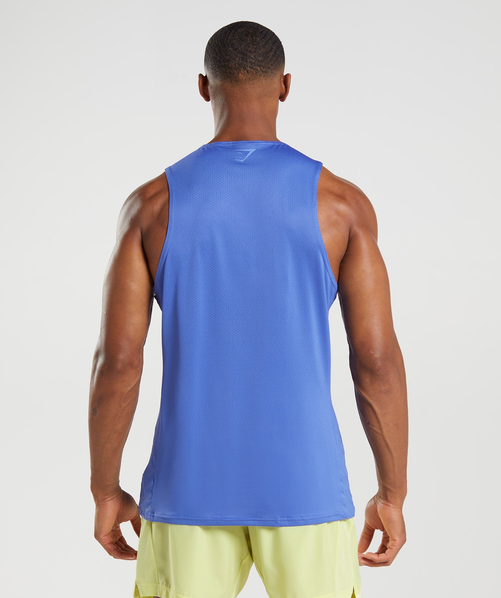 Blue Men's Gymshark Sport Stripe Tanks | XTVZLO-489