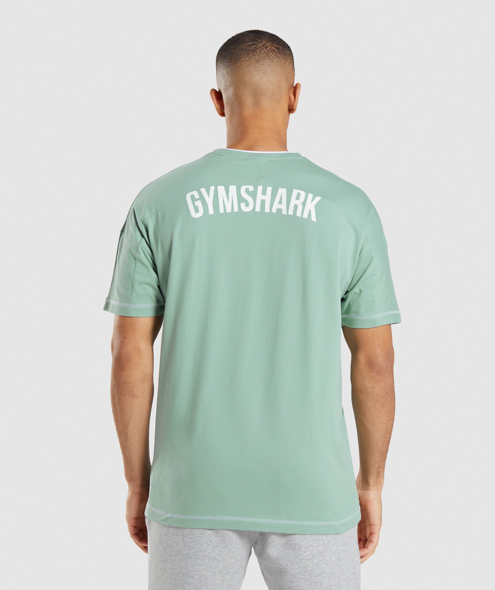 Blue / White Men's Gymshark Recess T Shirts | WMUVFQ-523