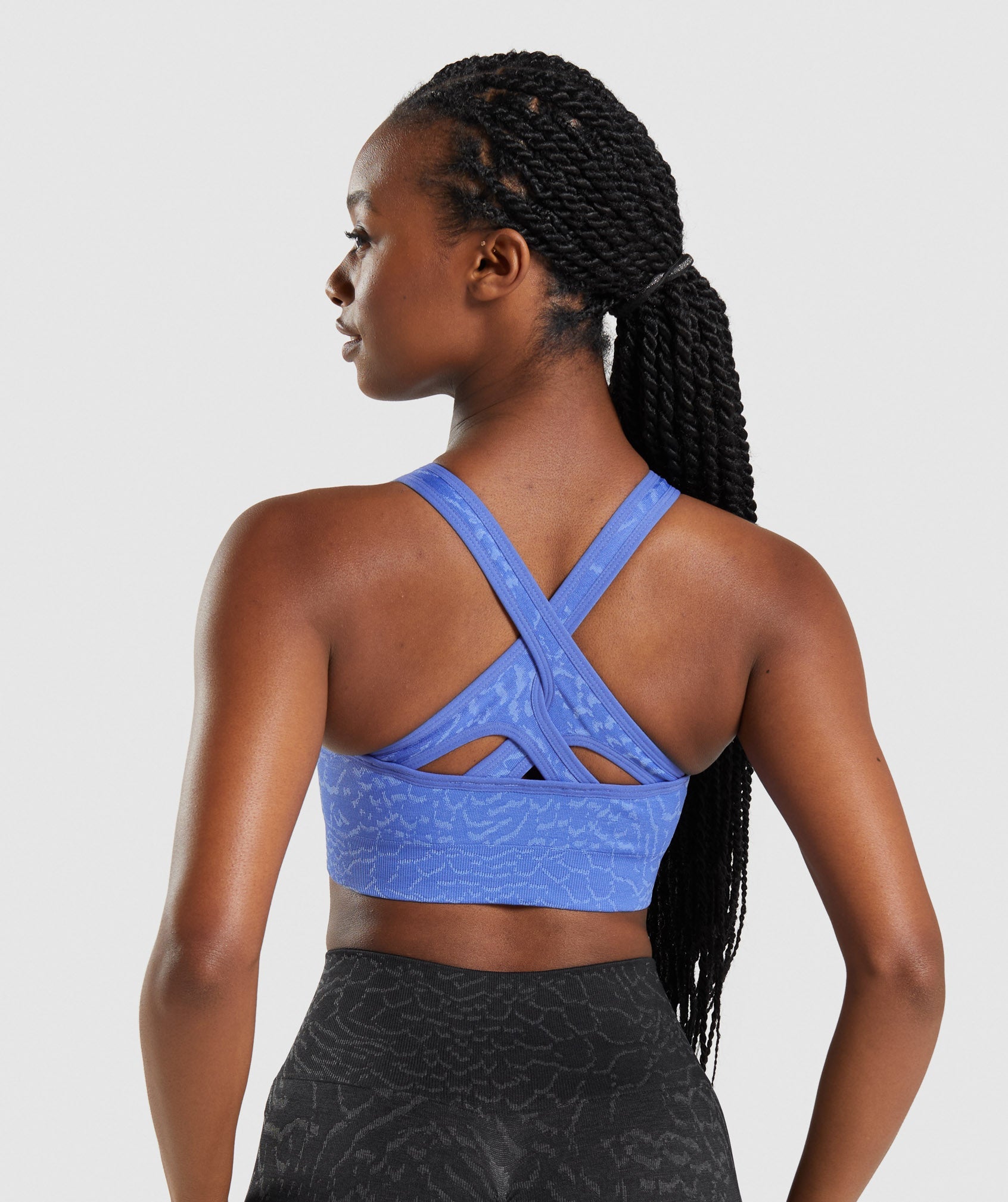 Blue Women's Gymshark Adapt Animal Seamless Sports Bra | FKOXZN-125