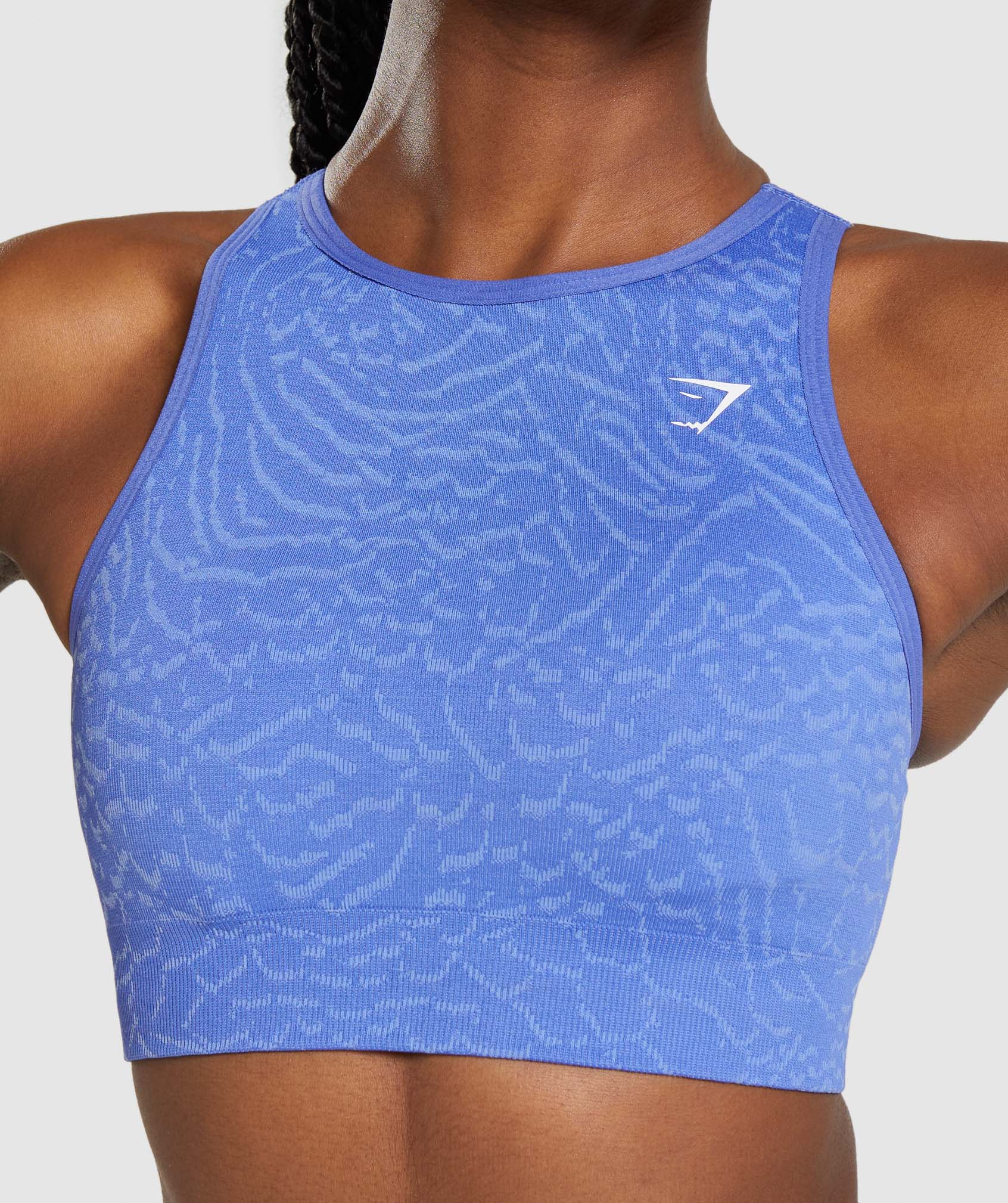 Blue Women's Gymshark Adapt Animal Seamless Sports Bra | FKOXZN-125