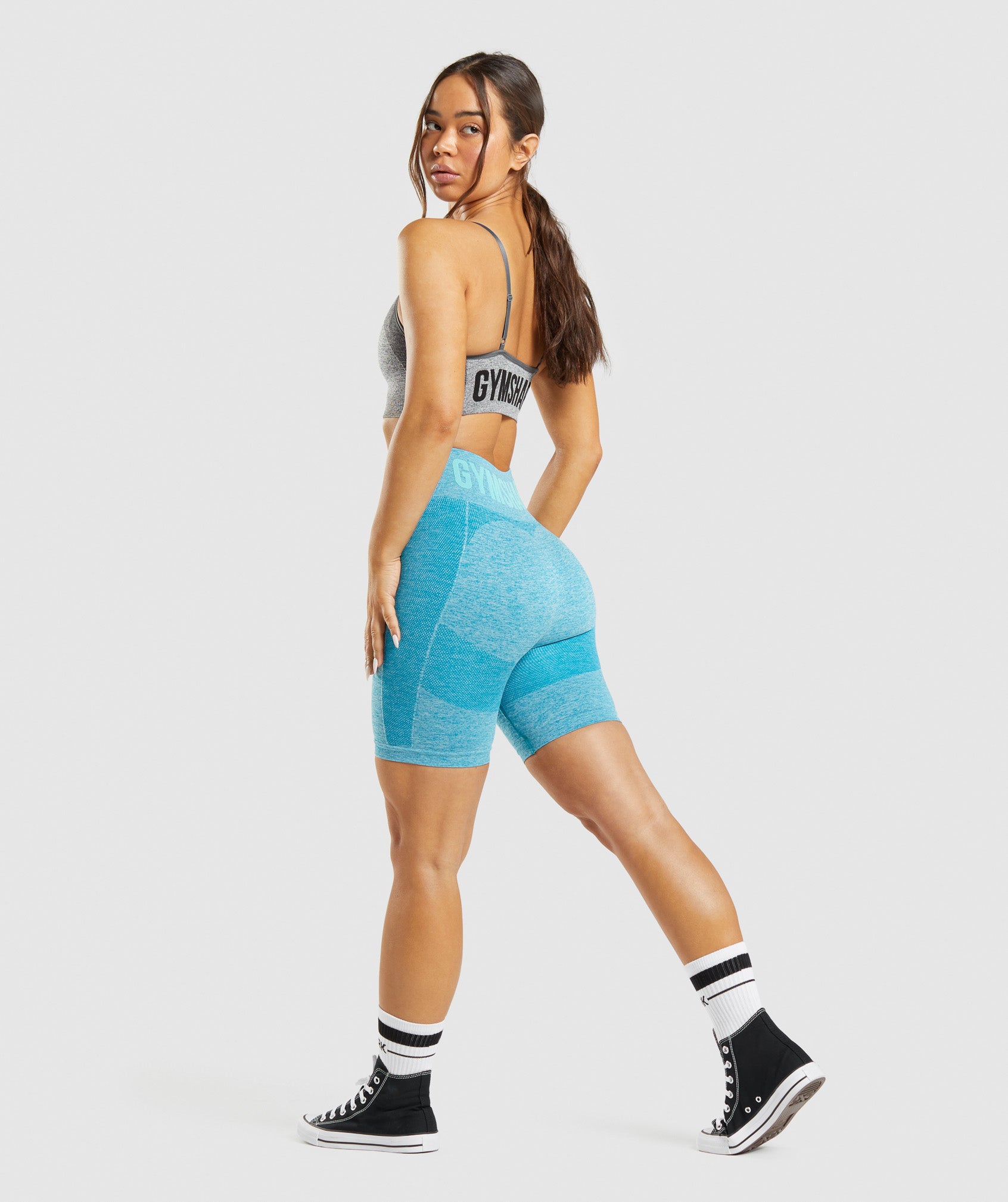 Blue Women's Gymshark Flex Cycling Shorts | YBMTRV-709