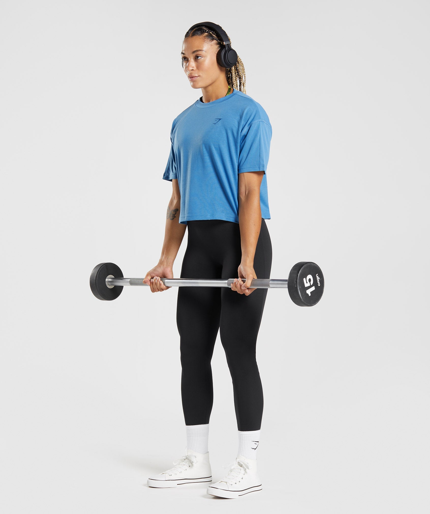 Blue Women's Gymshark GS Power Midi Tops | UNDRQK-891