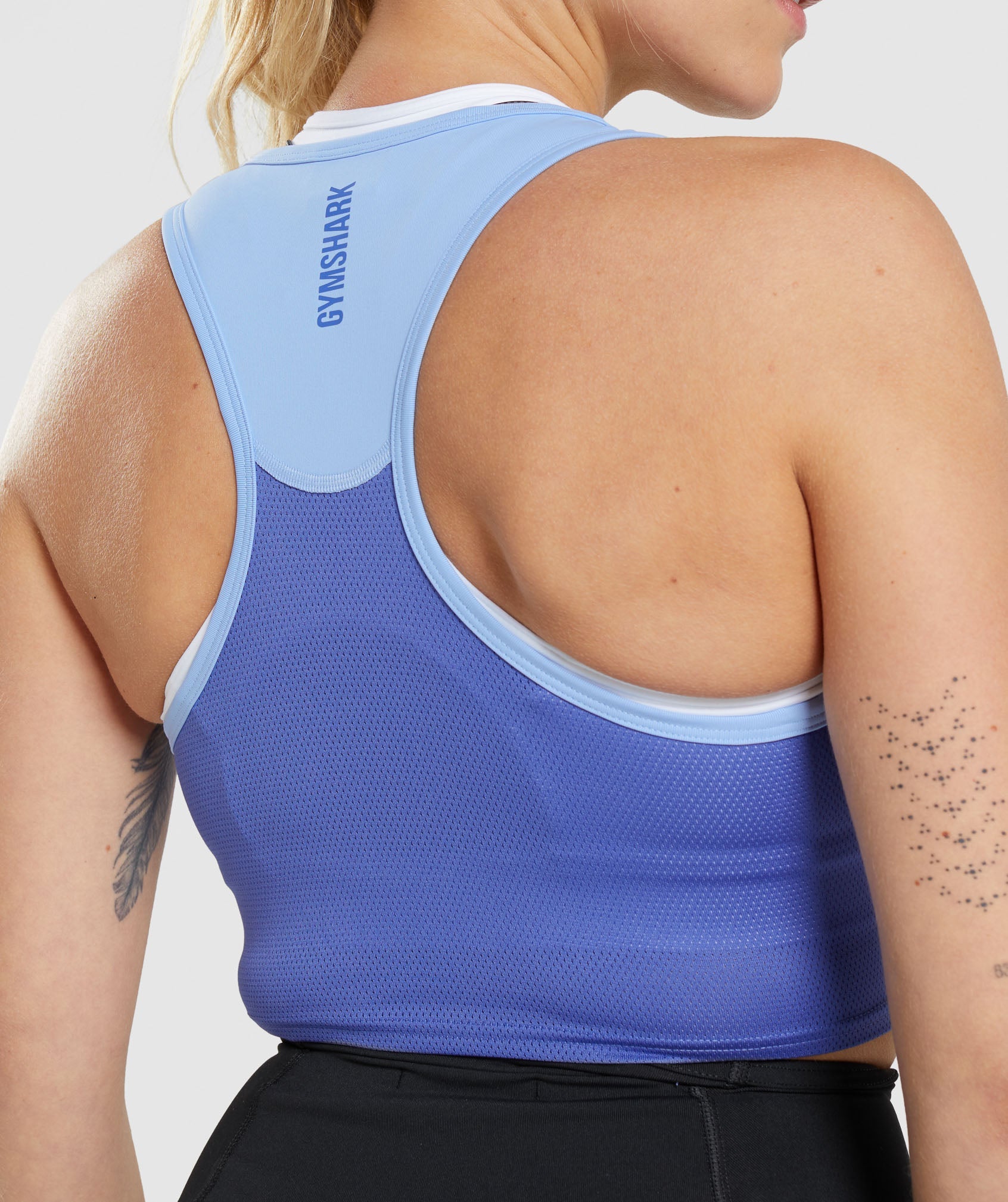 Blue Women's Gymshark Pulse Crop Tanks | ACNXRV-732