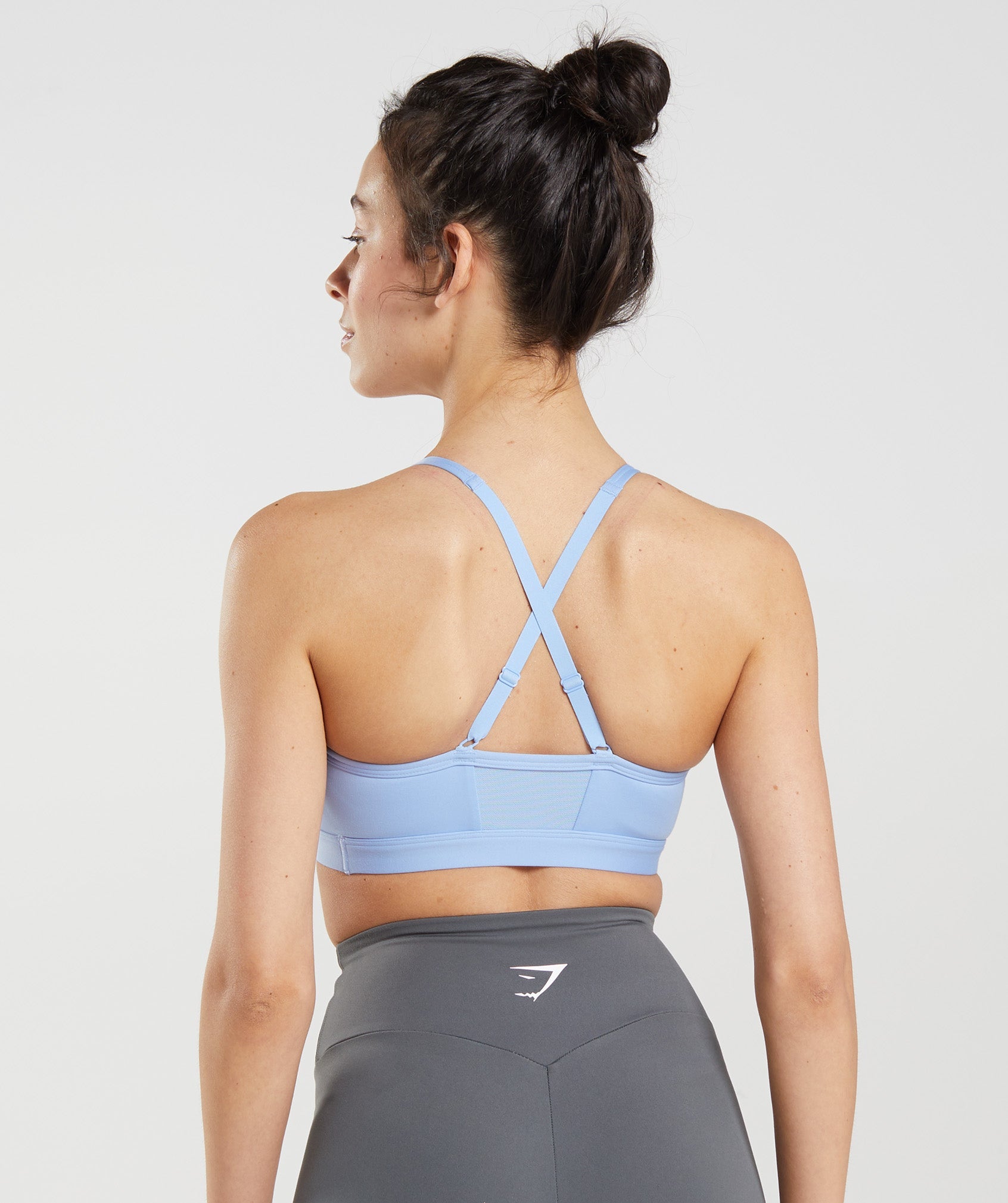 Blue Women's Gymshark Ruched Sports Bra | PGLCHA-614