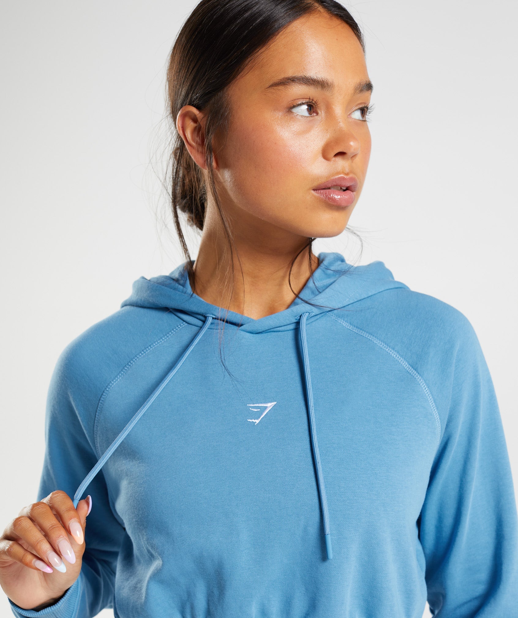 Blue Women's Gymshark Training Cropped Hoodie | RJVFXM-167