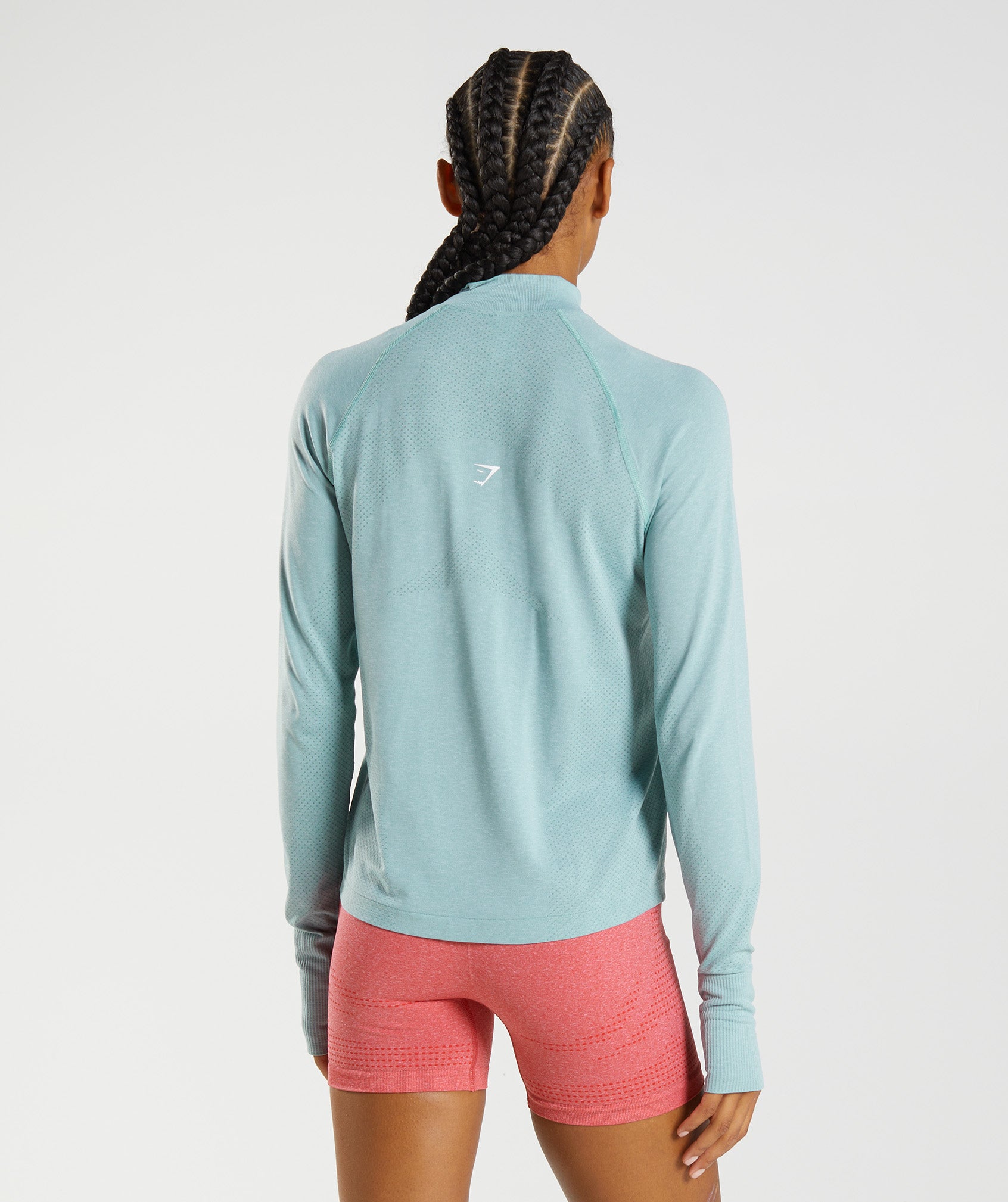 Blue Women's Gymshark Vital Seamless 2.0 1/2 Zip Pullover Sweatshirts | HGWVPQ-824