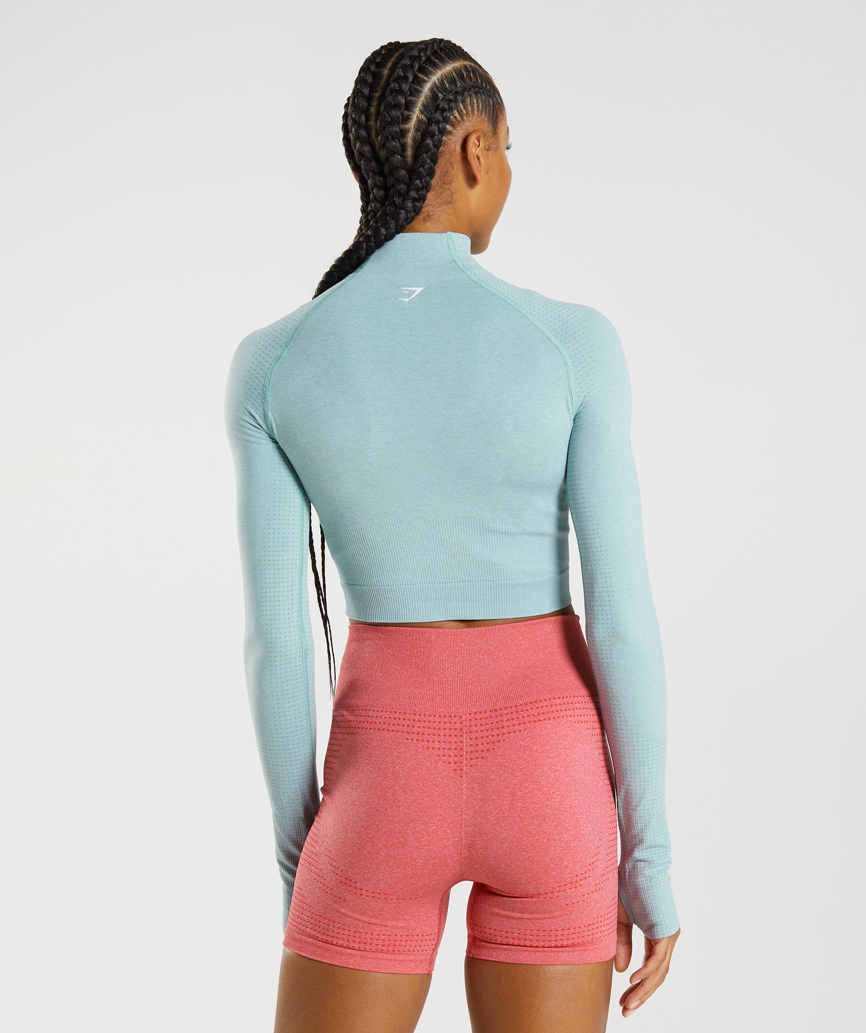 Blue Women's Gymshark Vital Seamless 2.0 High Neck Midi Tops | LHUBKT-104