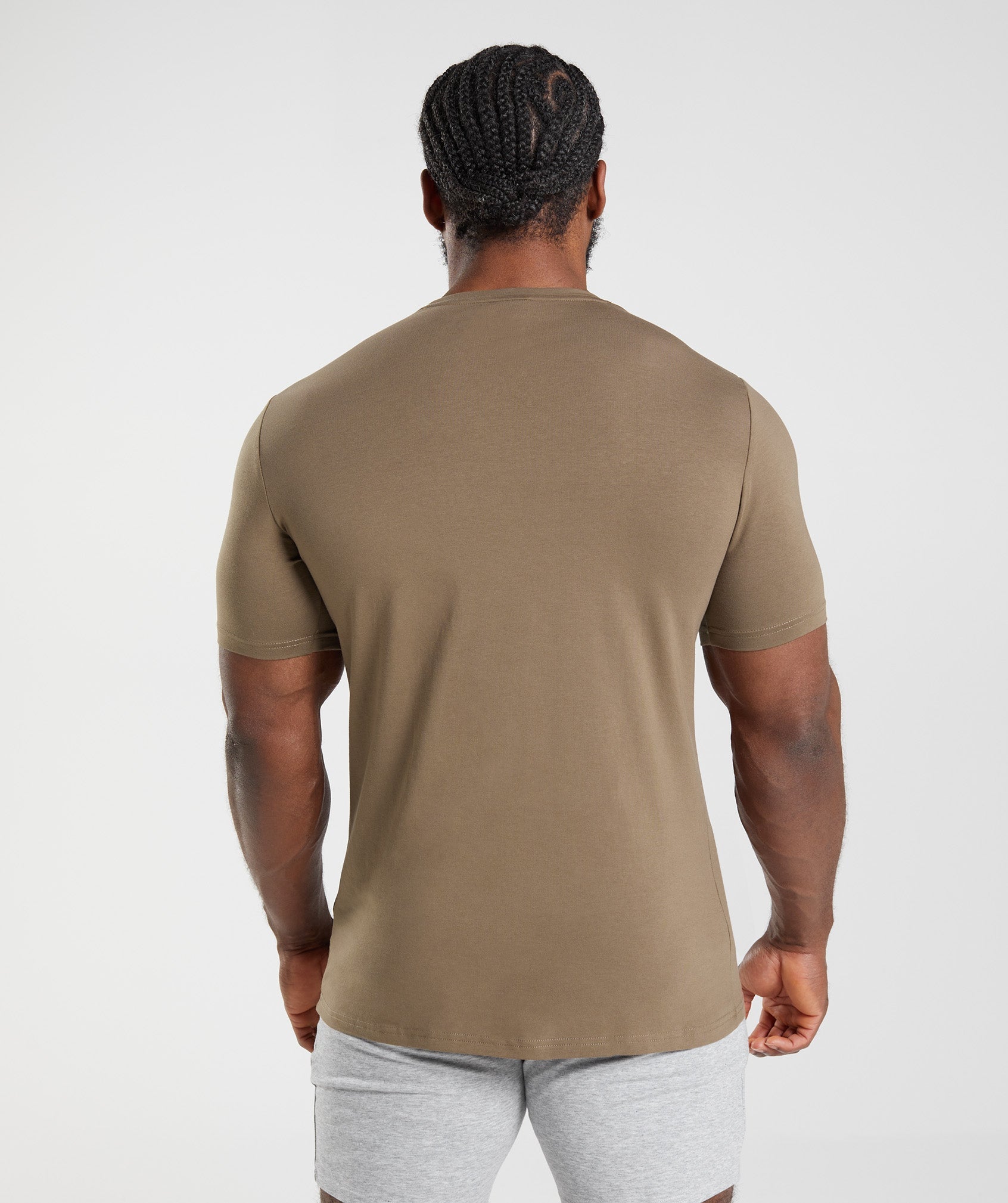 Brown Men's Gymshark Essential T Shirts | AFDBER-820