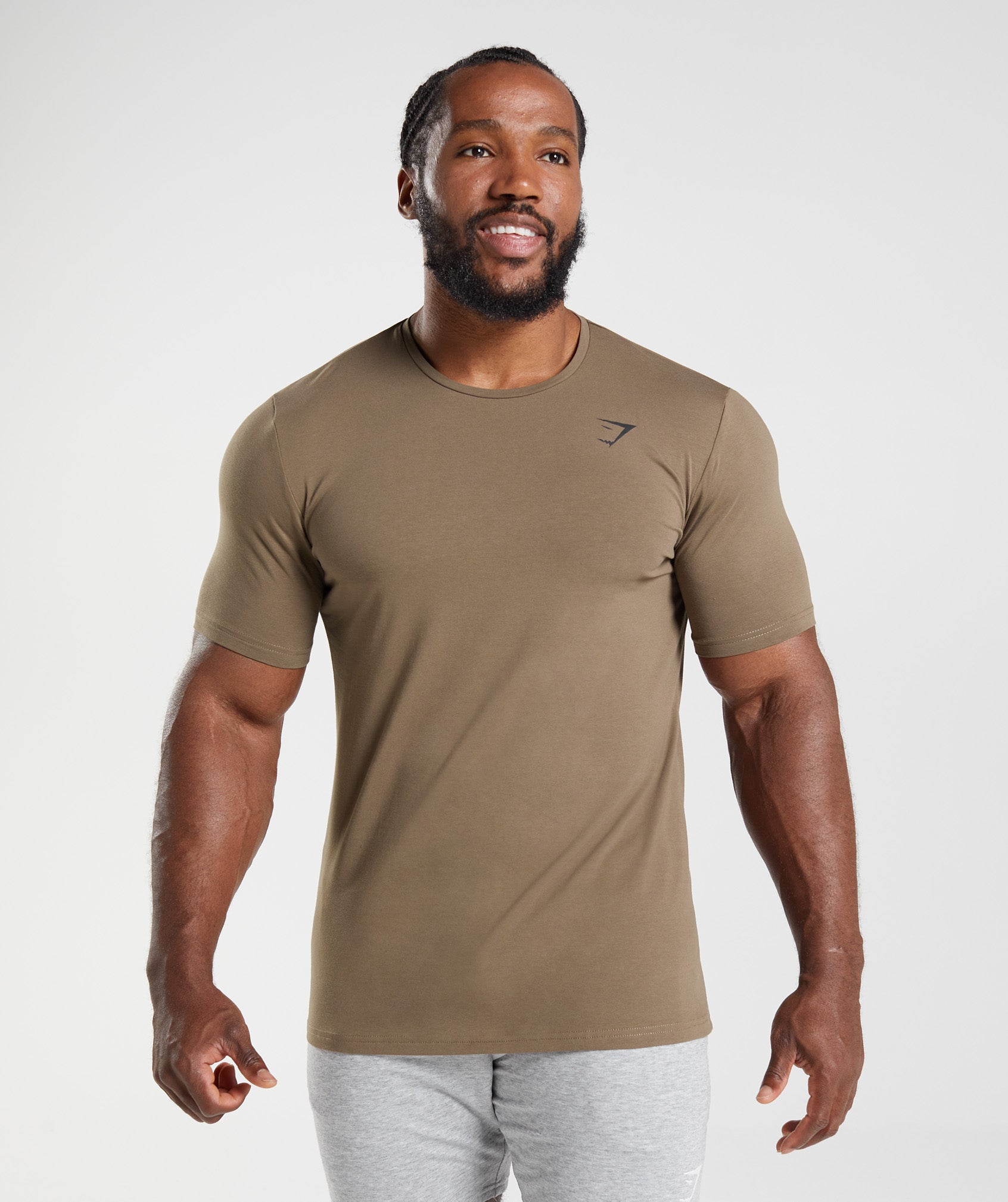 Brown Men\'s Gymshark Essential T Shirts | AFDBER-820