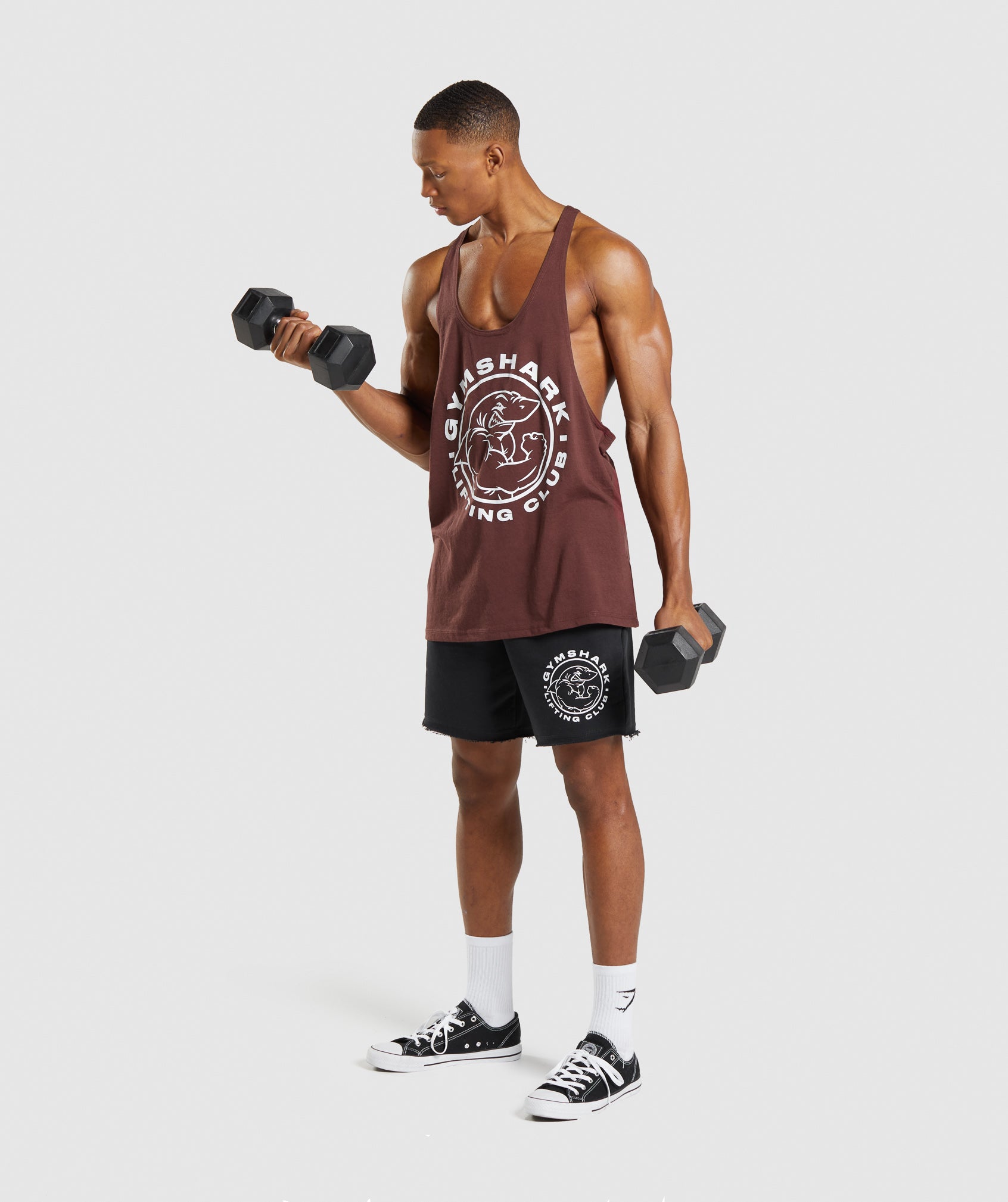 Brown Men's Gymshark Legacy Stringer Vest | YFVGMX-182