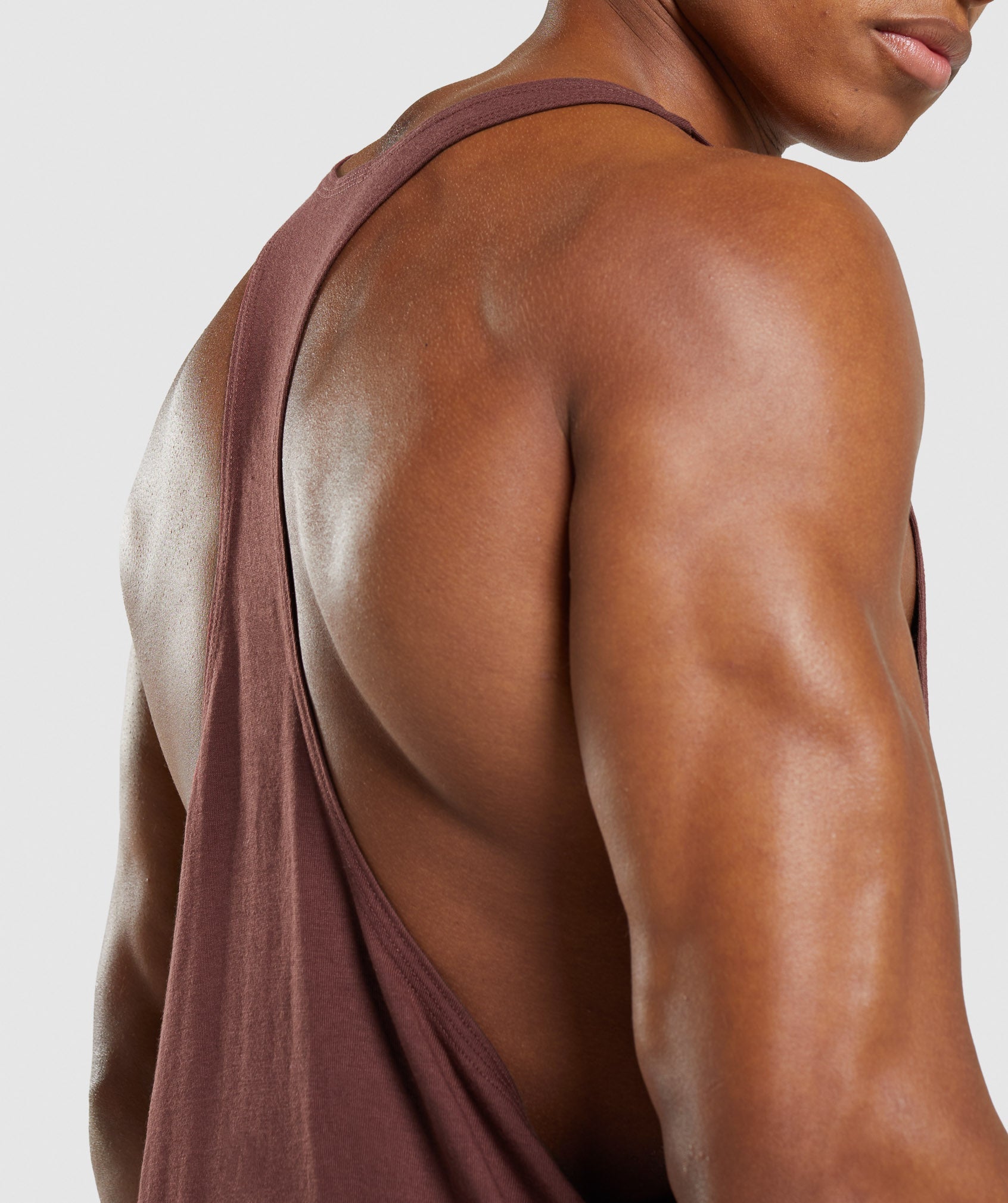 Brown Men's Gymshark Legacy Stringer Vest | YFVGMX-182