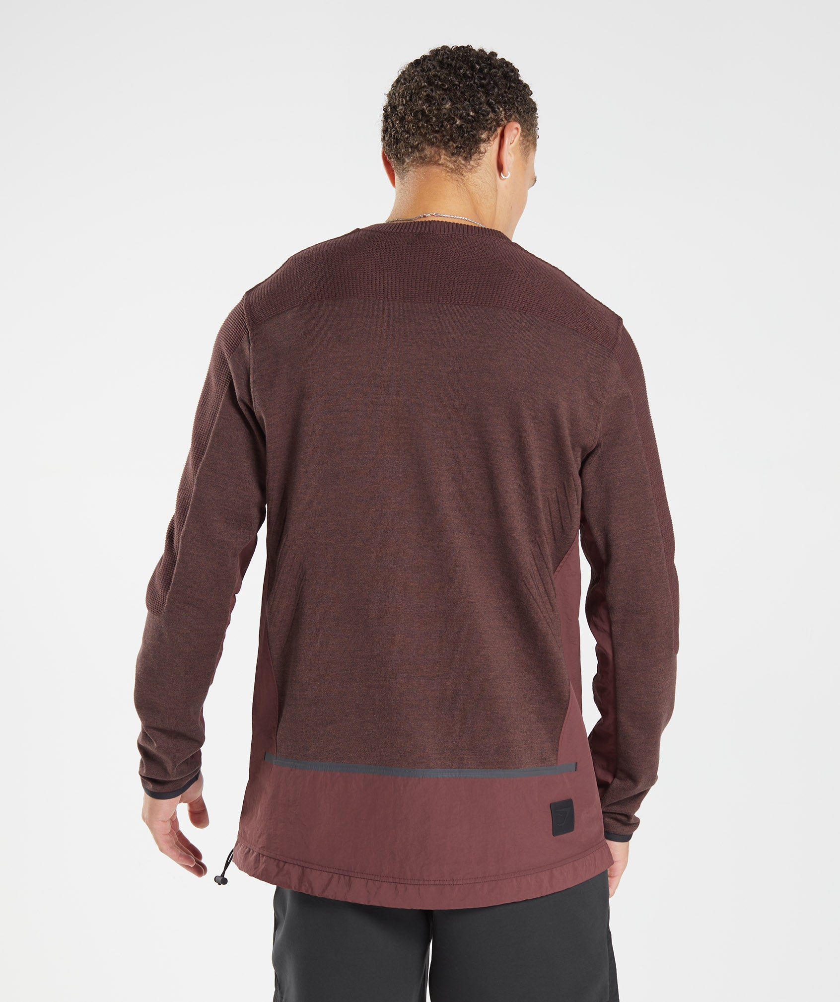 Brown Men's Gymshark Retake Crew Tops | MXCGOJ-105