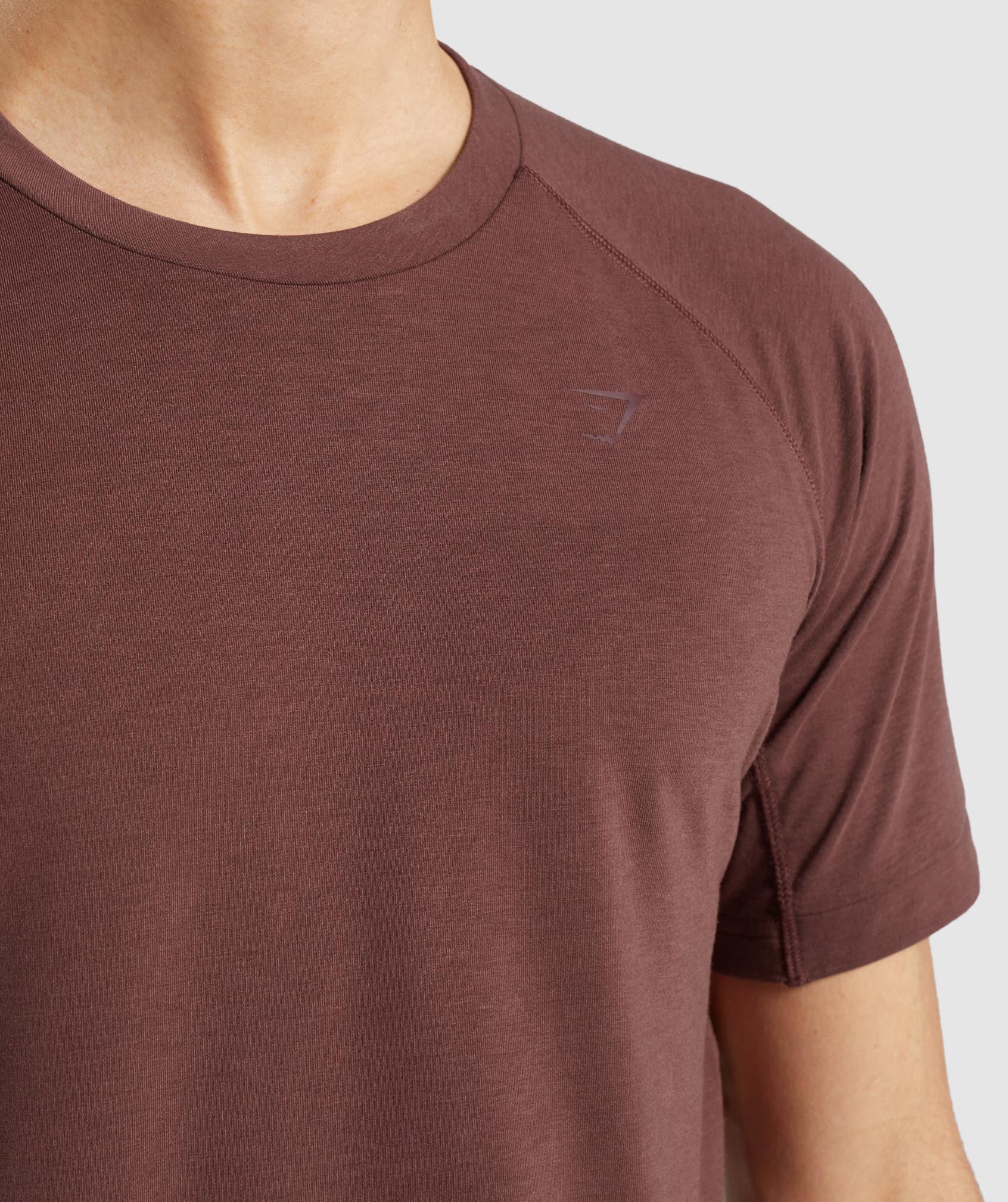 Brown Men's Gymshark Studio Amplify T Shirts | NDPBTF-418