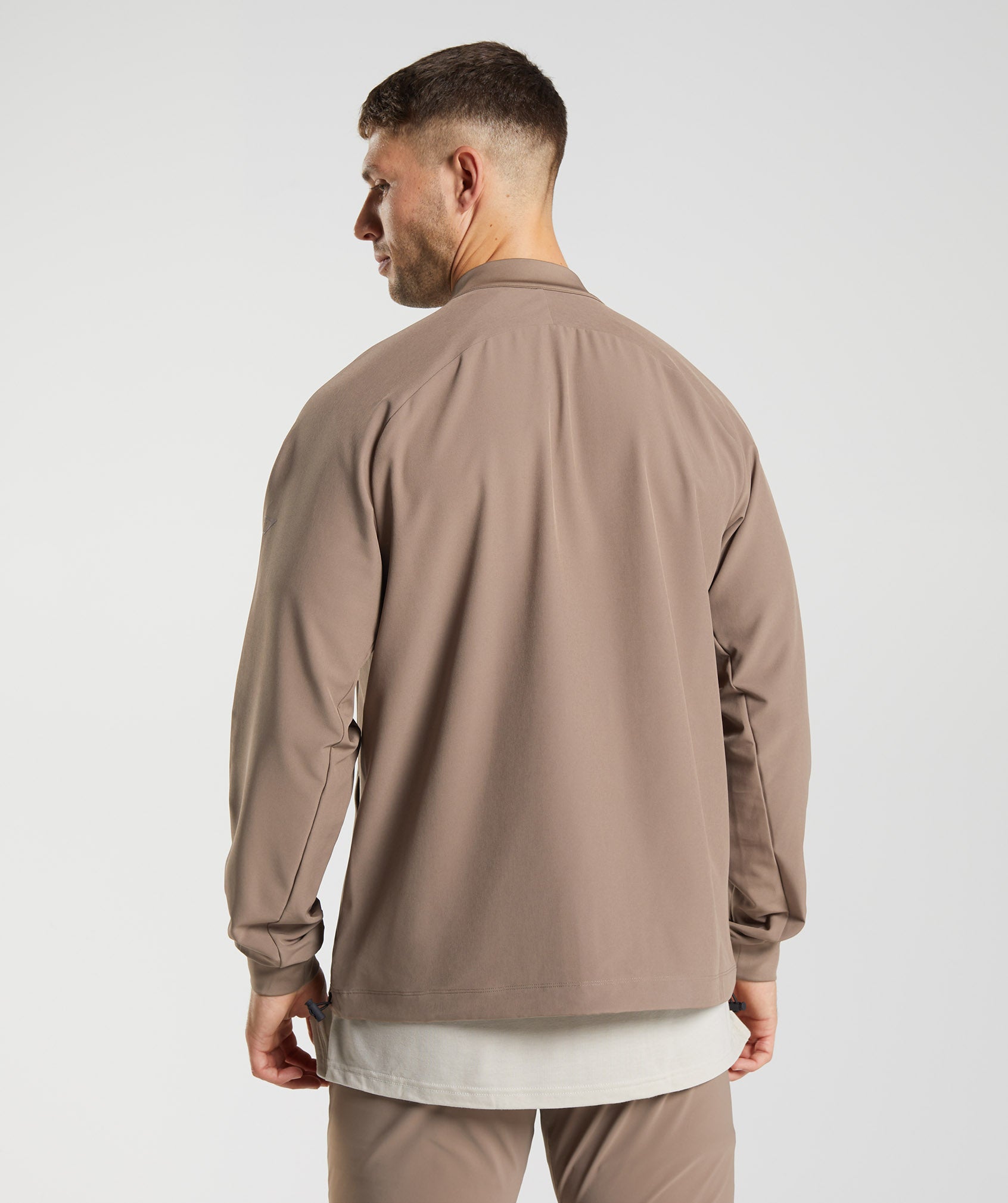 Brown Men's Gymshark Studio Jackets | HQEIXA-962