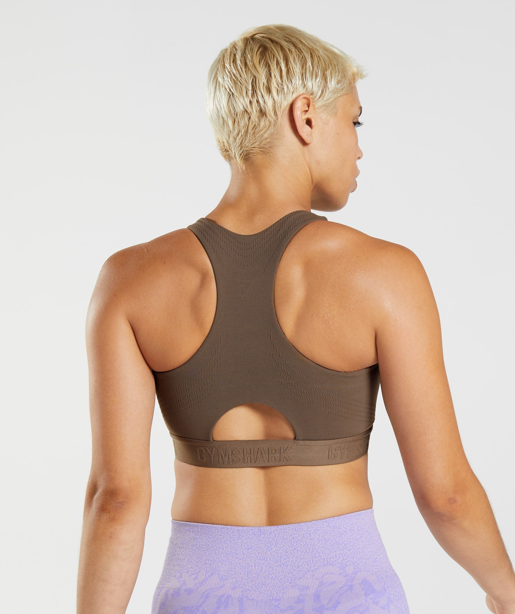 Brown Women's Gymshark 315 Performance High Neck Sports Bra | CBTHGY-071