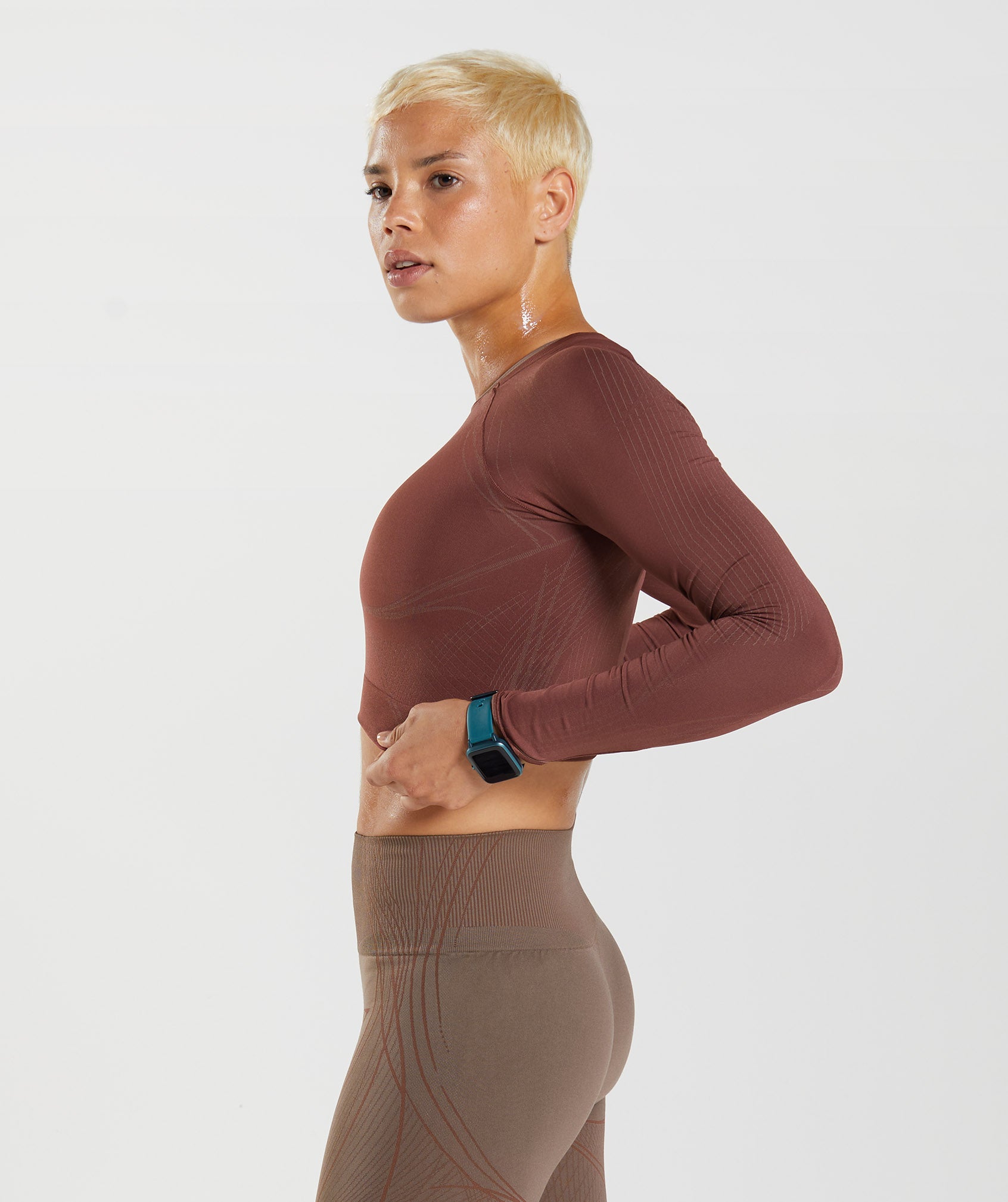 Brown Women's Gymshark Apex Seamless Crop Tops | GMFBJC-910