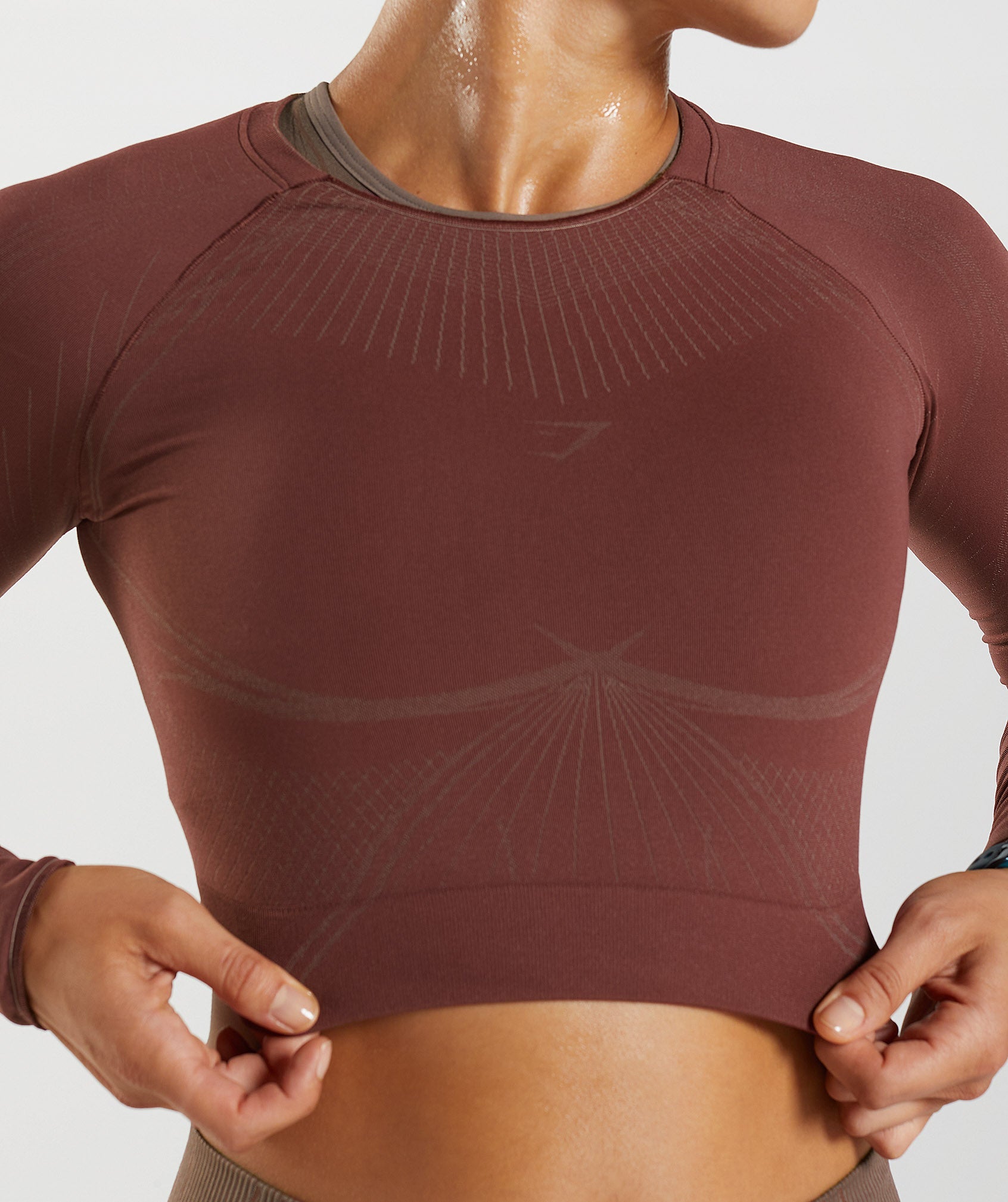 Brown Women's Gymshark Apex Seamless Crop Tops | GMFBJC-910