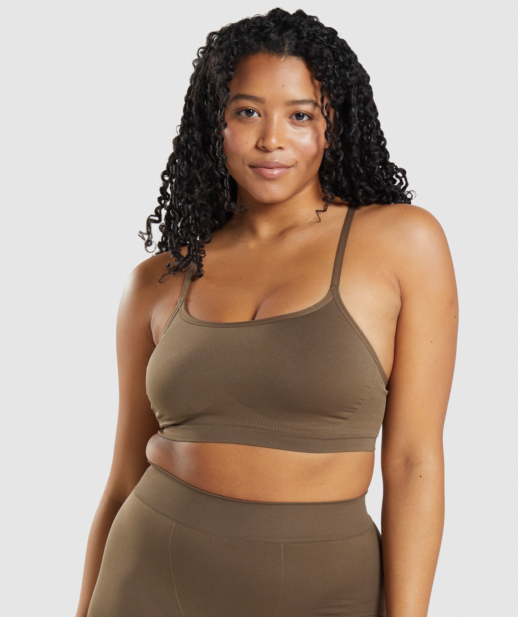 Brown Women\'s Gymshark Seamless Scoop Neck Underwear | GEBNXQ-436