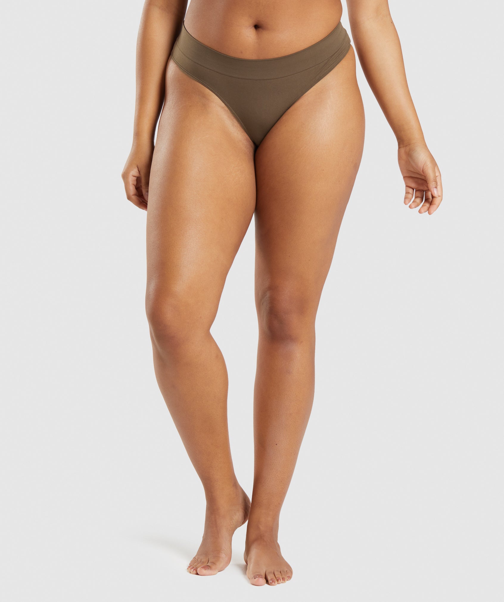 Brown Women\'s Gymshark Seamless Thong Underwear | MRPUZK-369