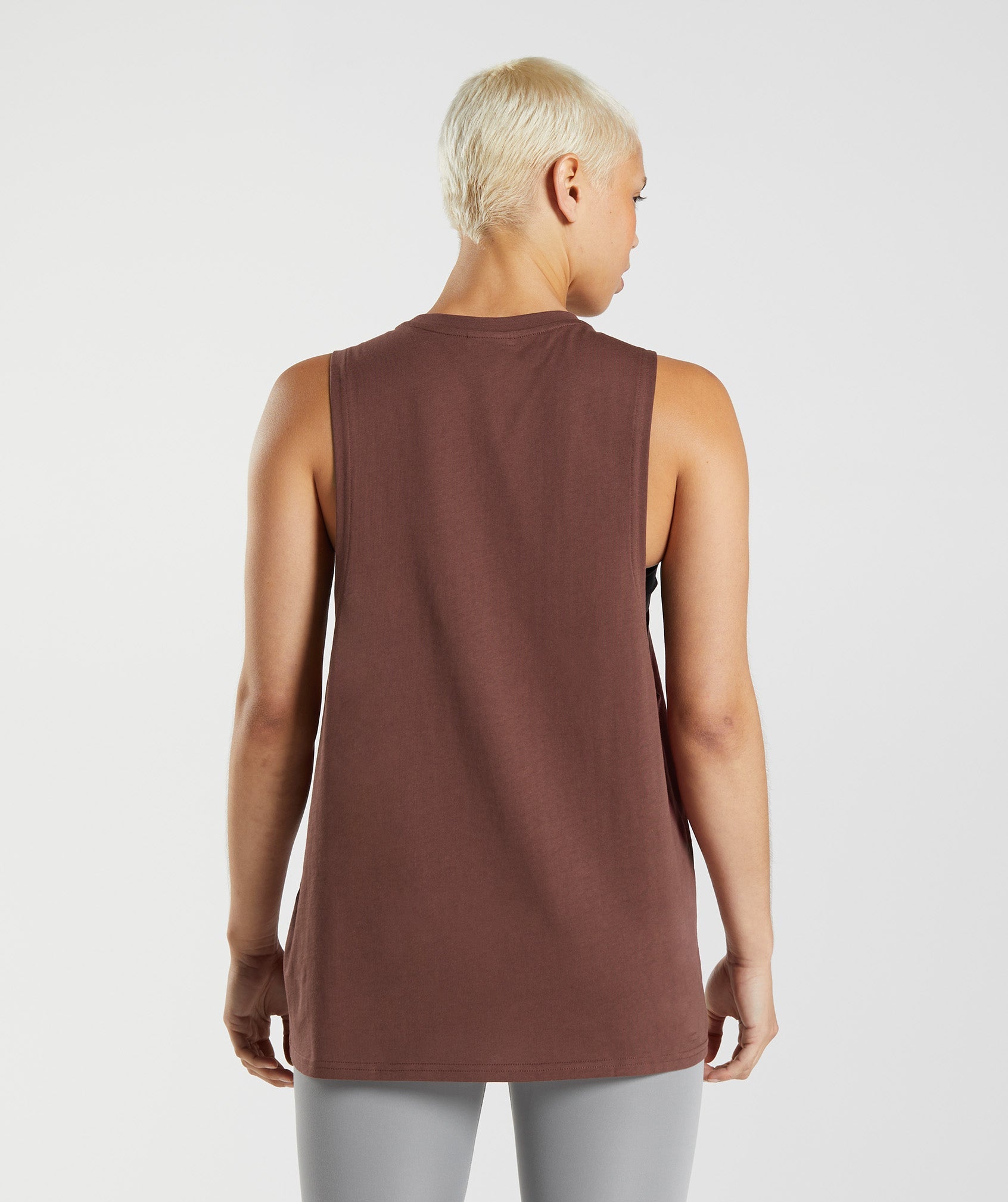 Brown Women's Gymshark Training Drop Arm Tanks | UCDGSJ-065