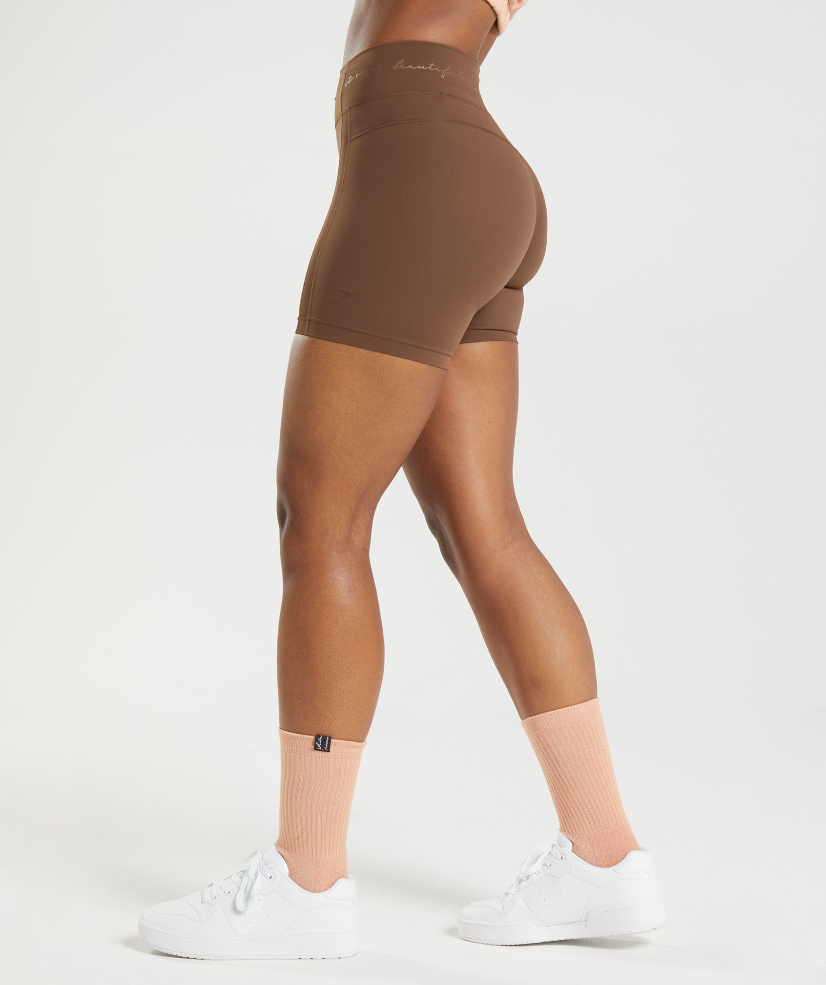 Brown Women's Gymshark Whitney Mesh Shorts | CWEHOB-513