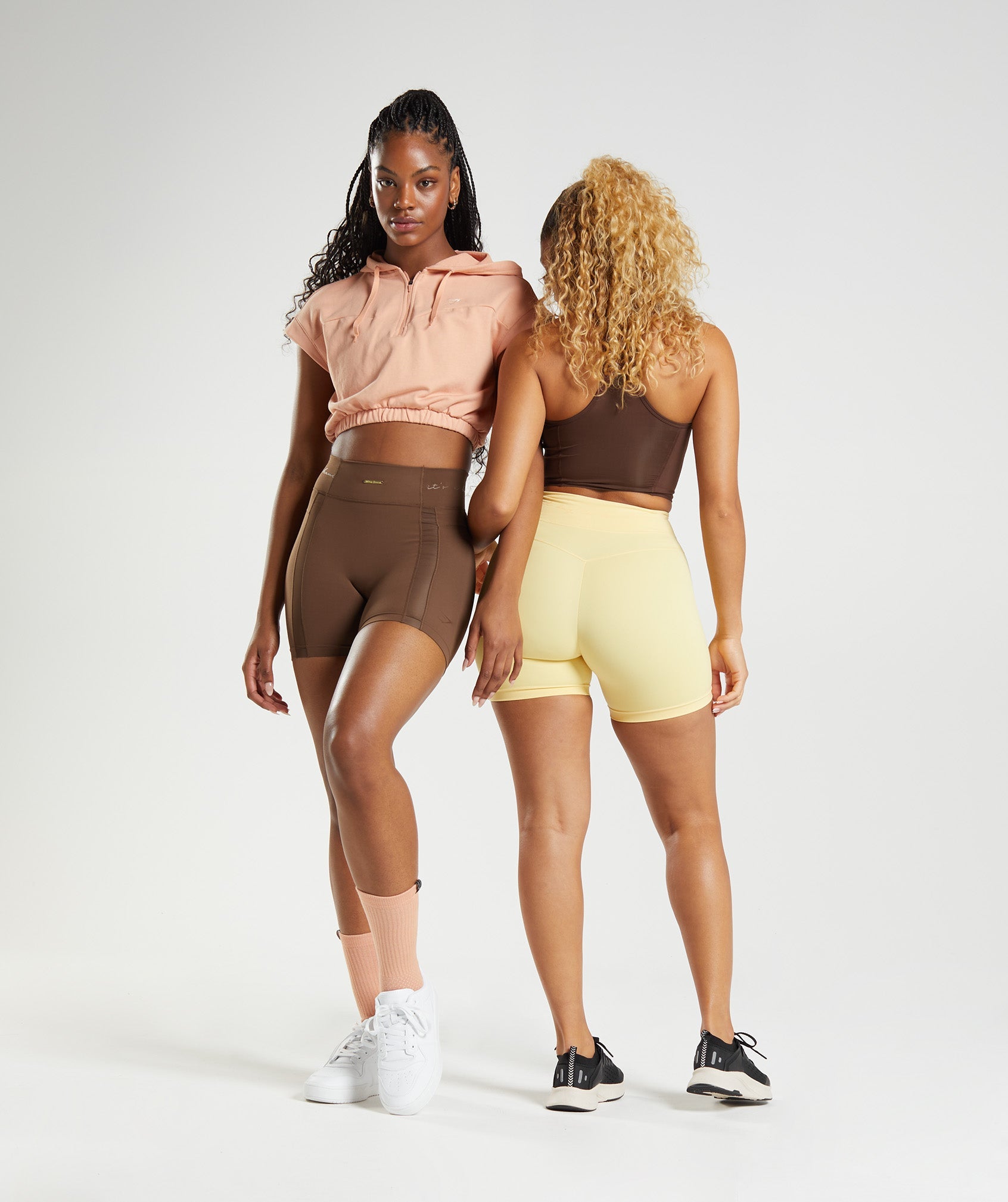 Brown Women's Gymshark Whitney Mesh Shorts | CWEHOB-513