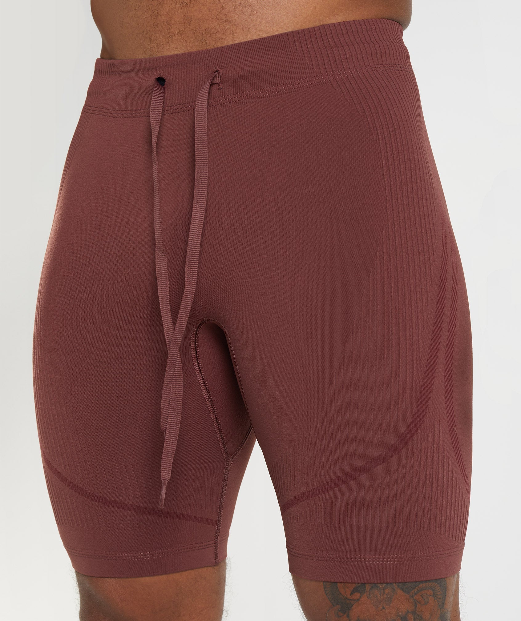 Burgundy Men's Gymshark 315 Seamless 1/2 Shorts | BAIYPF-436