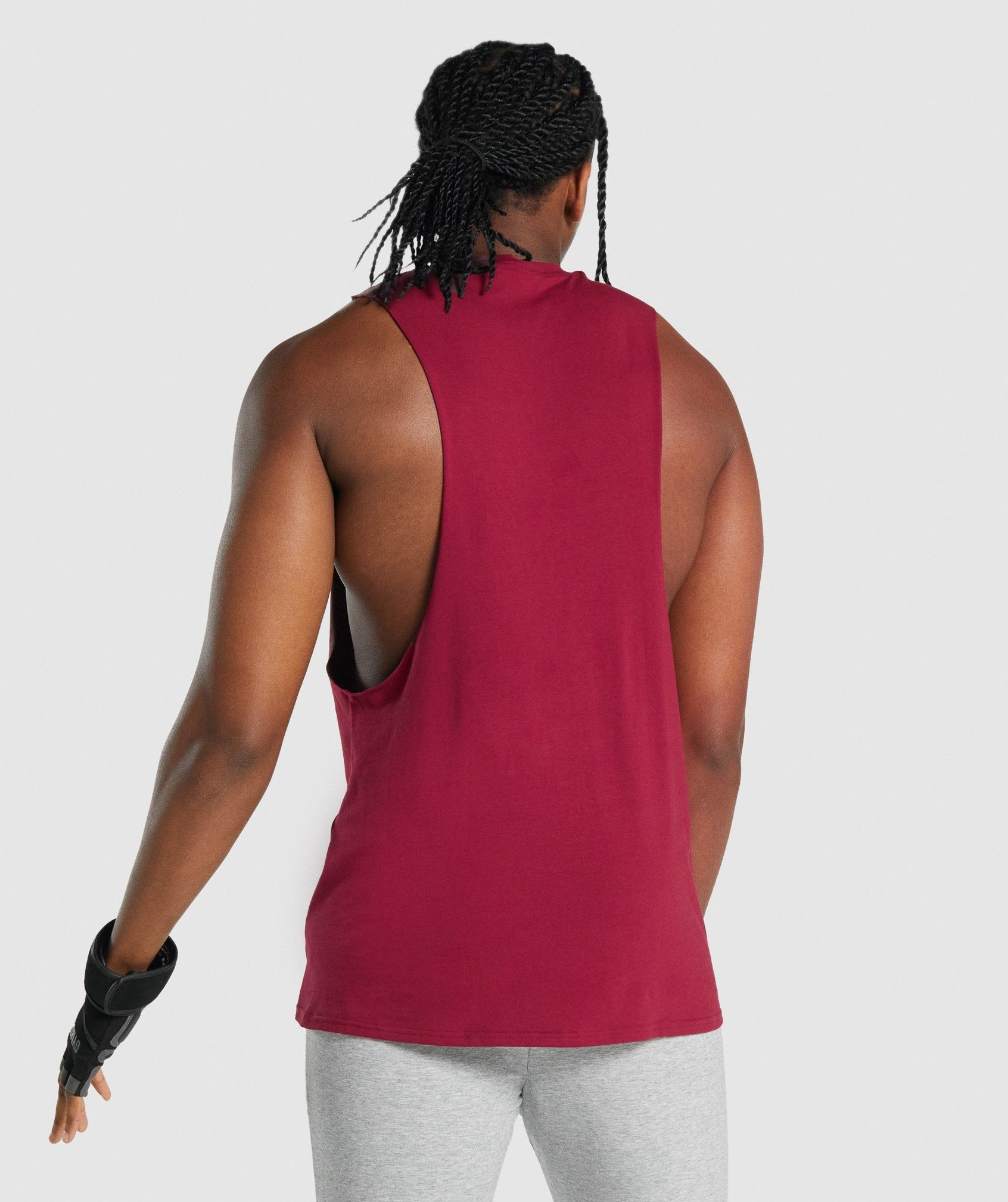 Burgundy Men's Gymshark Critical 2.0 Drop Arm Tanks | WUFNTM-307