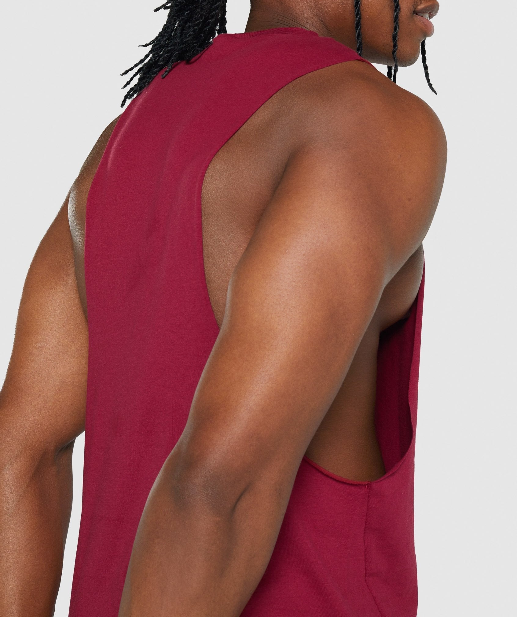 Burgundy Men's Gymshark Critical 2.0 Drop Arm Tanks | WUFNTM-307