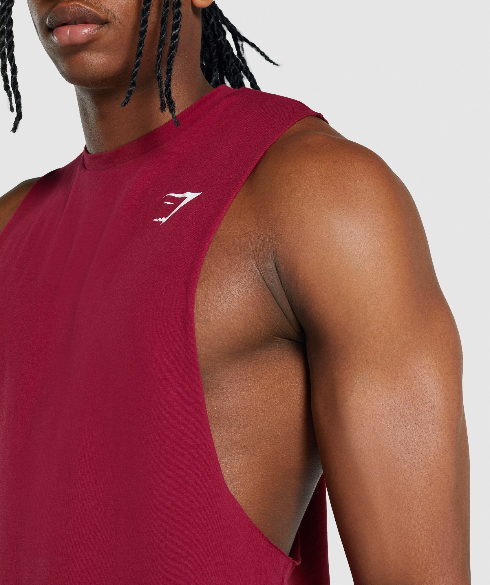 Burgundy Men's Gymshark Critical 2.0 Drop Arm Tanks | WUFNTM-307