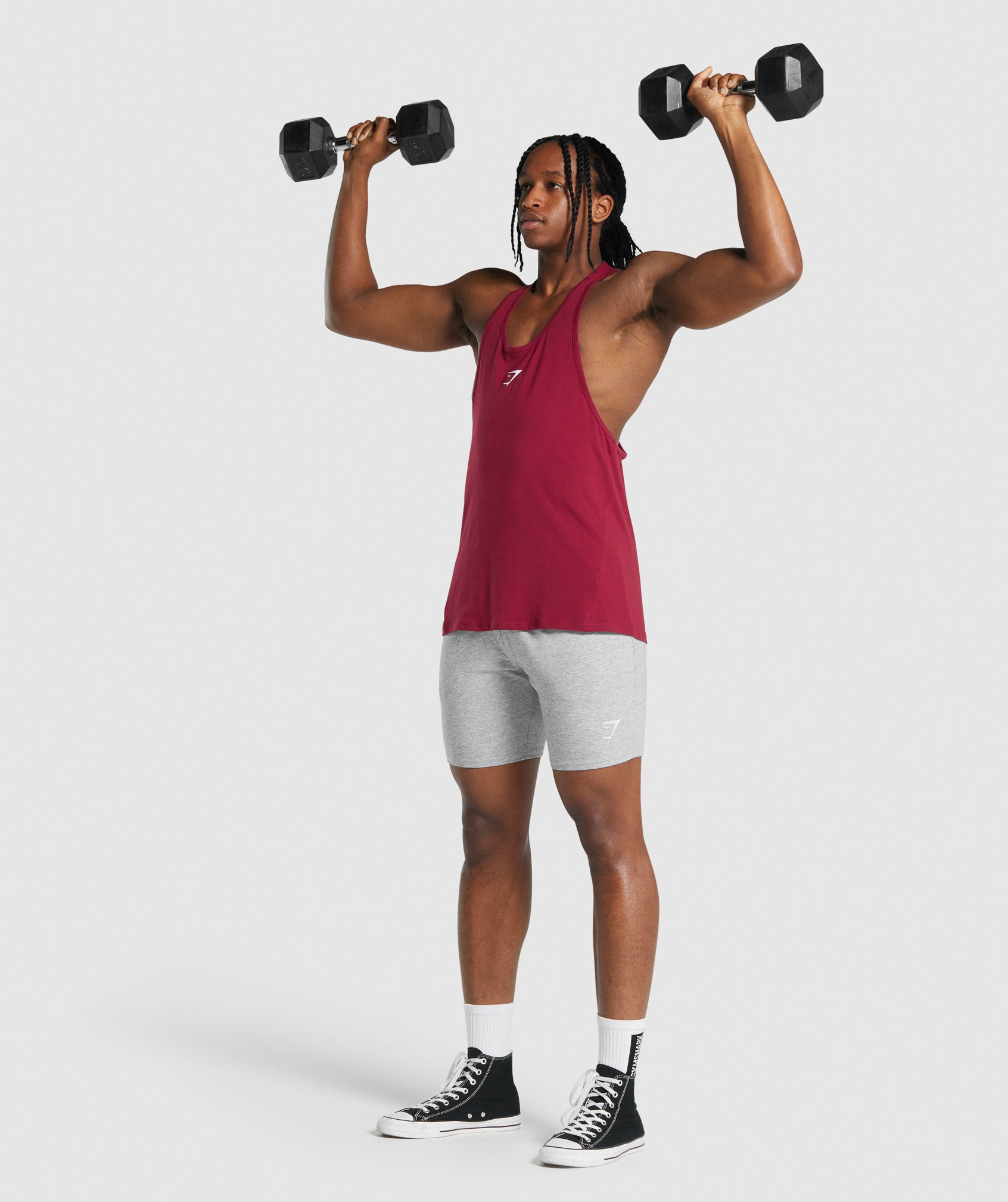 Burgundy Men's Gymshark Critical 2.0 Stringer Vest | OVYSAW-732