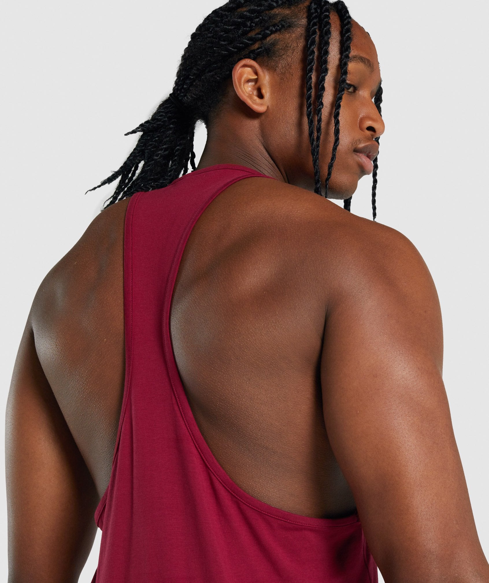 Burgundy Men's Gymshark Critical 2.0 Stringer Vest | OVYSAW-732