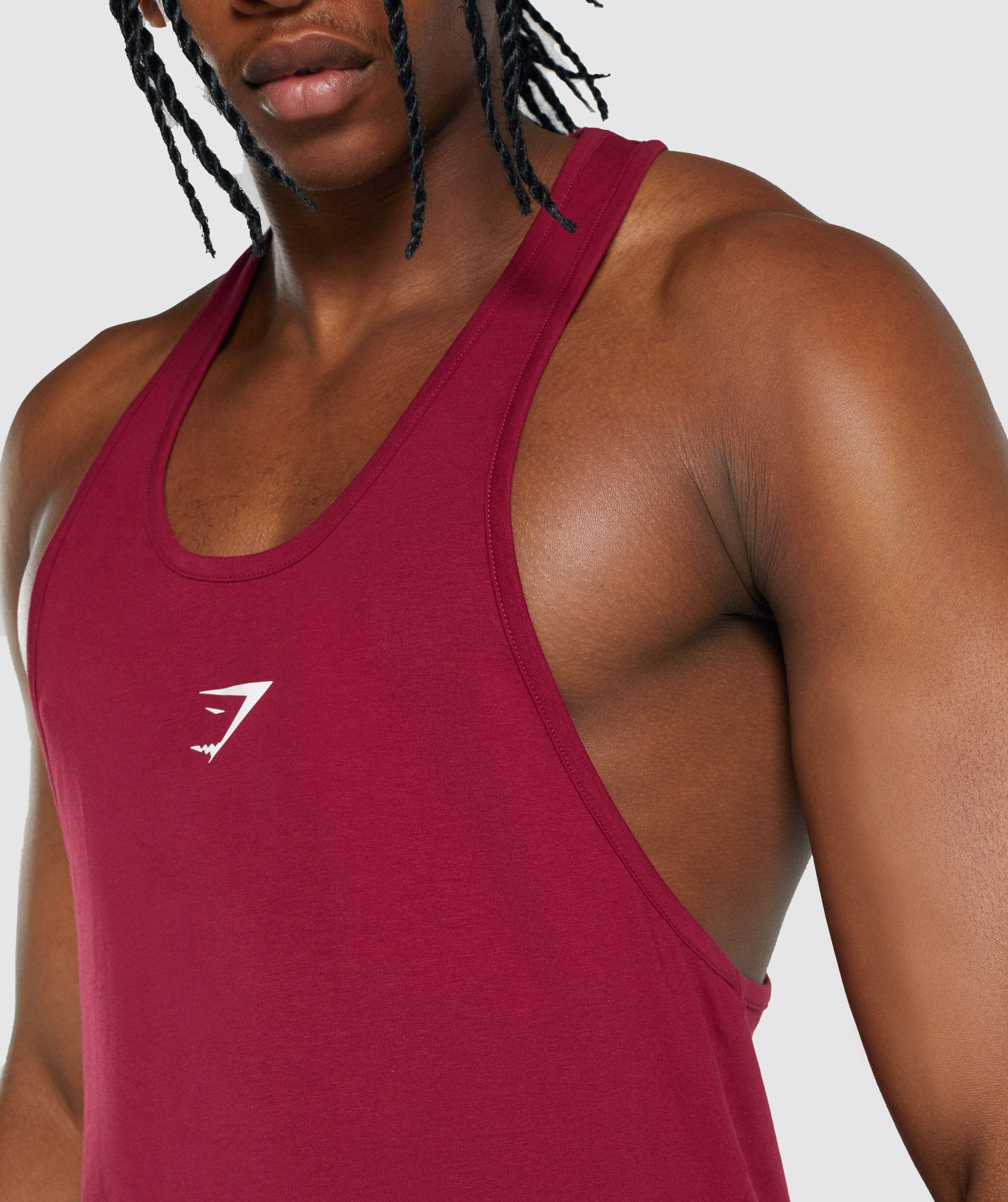 Burgundy Men's Gymshark Critical 2.0 Stringer Vest | OVYSAW-732