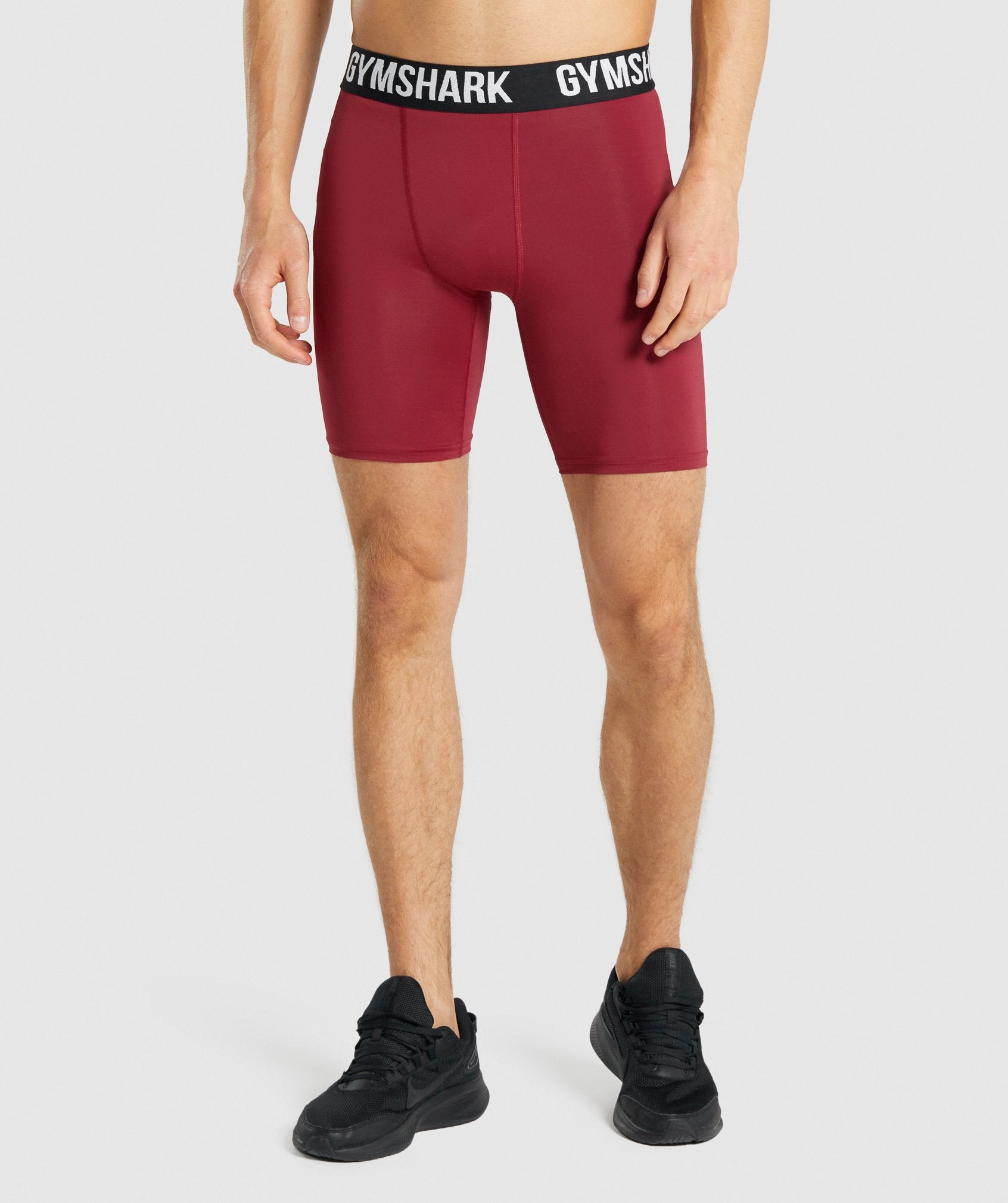 Burgundy Men\'s Gymshark Element Baselayer Shorts | XDTPBG-018