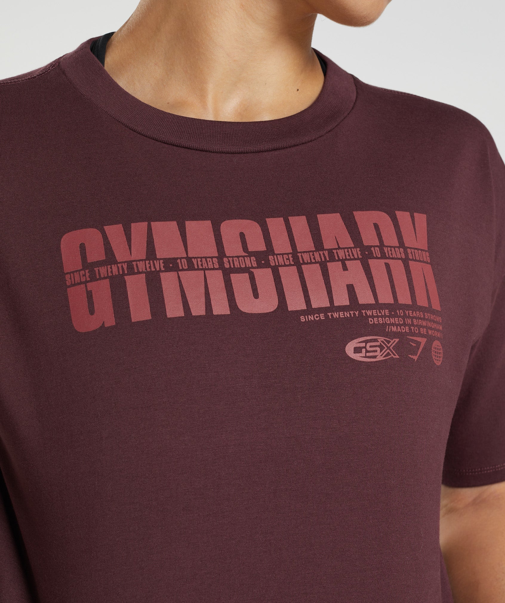 Burgundy Women's Gymshark GS10 Year Midi Tops | AUHCGF-238